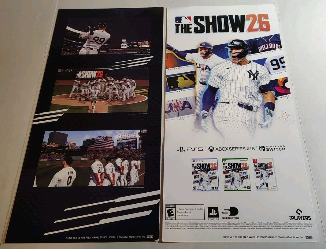 MLB The Show 26 Promo Walmart displays advertisement – 24x 11x Lot Of 2