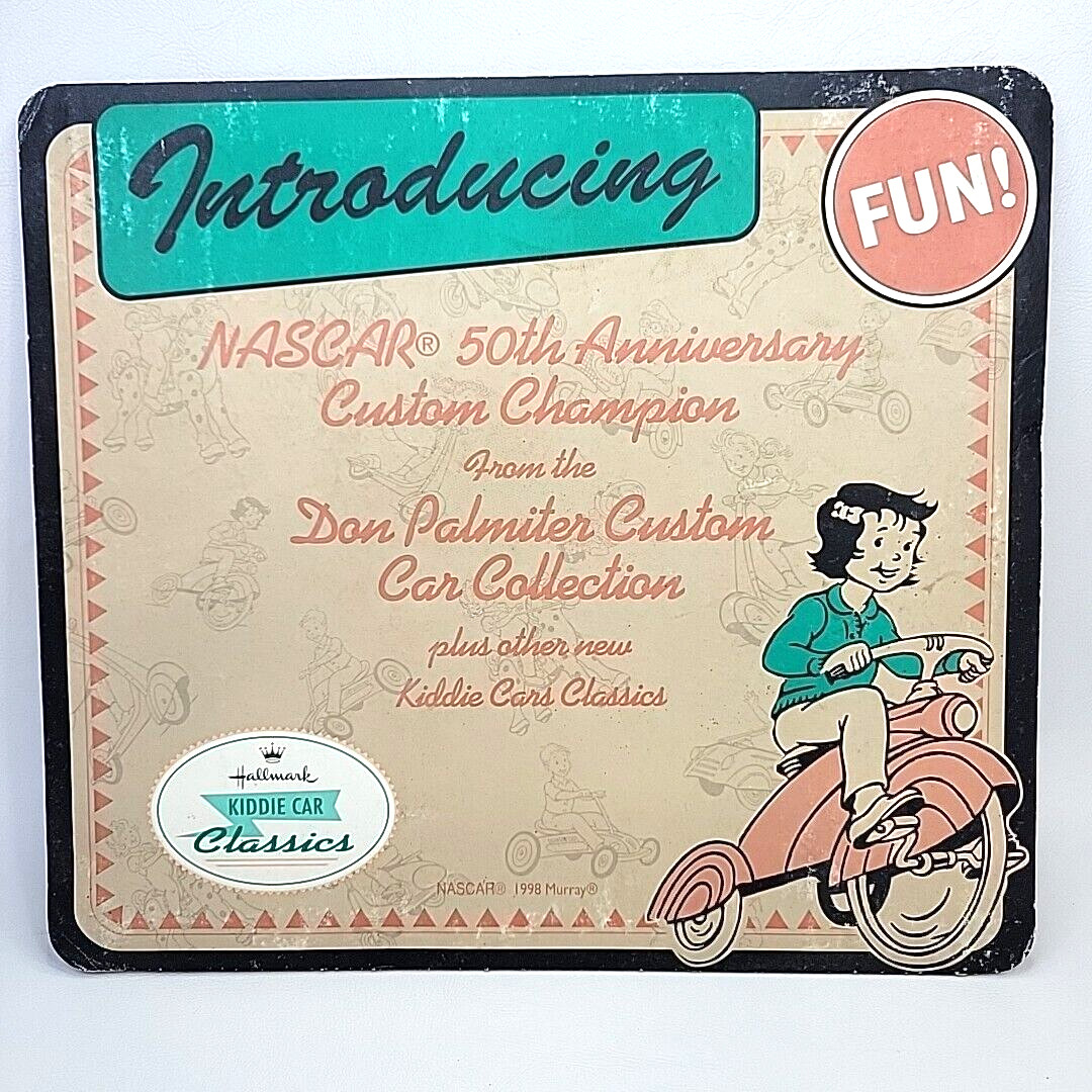 Hallmark NASCAR Diecast Sign Kiddie Car Classics Store Display Don Palmiter Car