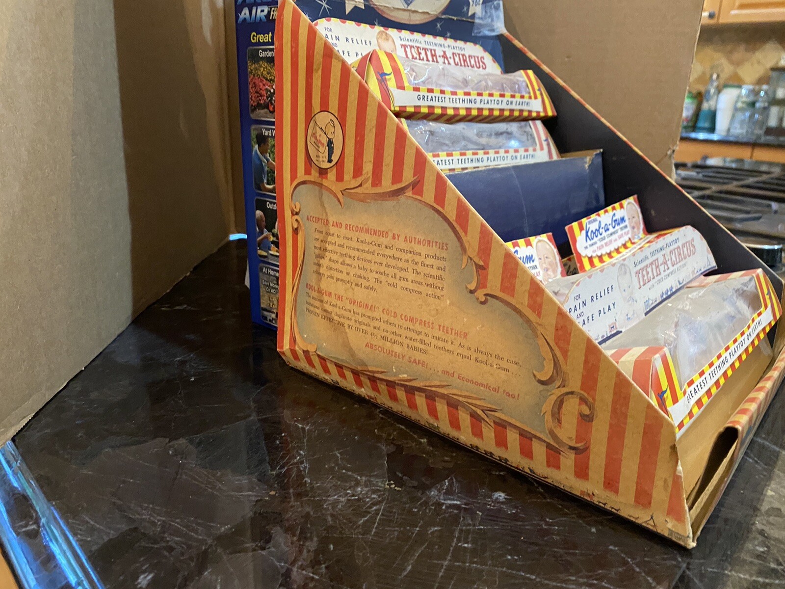 3 RING TEETHING CIRCUS RARE VINTAGE LARGE COUNTERTOP STORE DISPLAY 1940’s