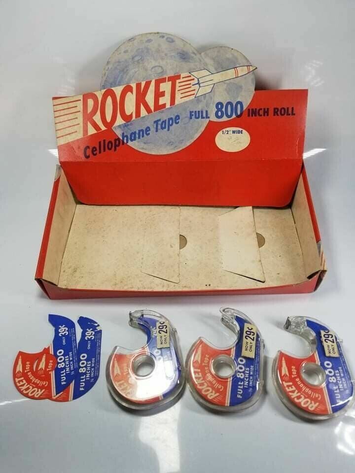 Rocket Cellophane Tape Rare Display 3 Empty dispensers General Store Movie Prop