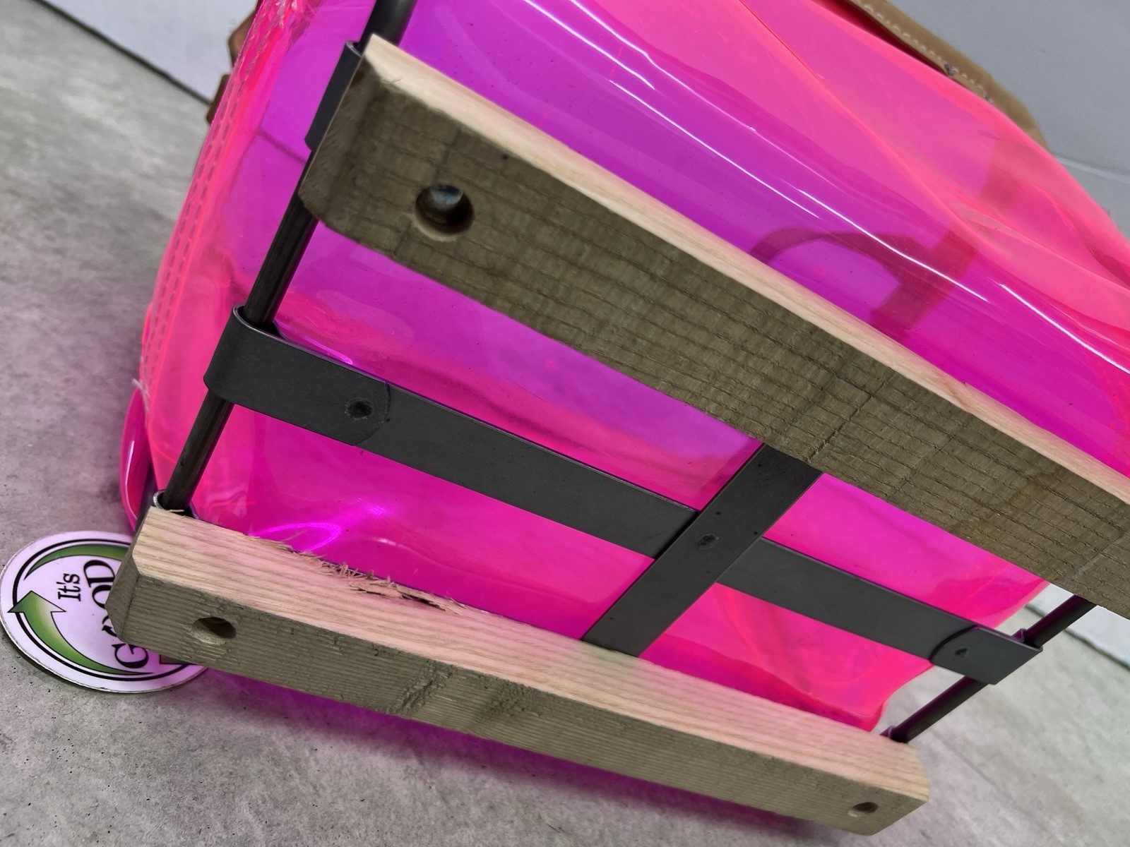 Victoria’s Secret VS Barbie Pink Store Display Storage Bin Basket Leather Handle