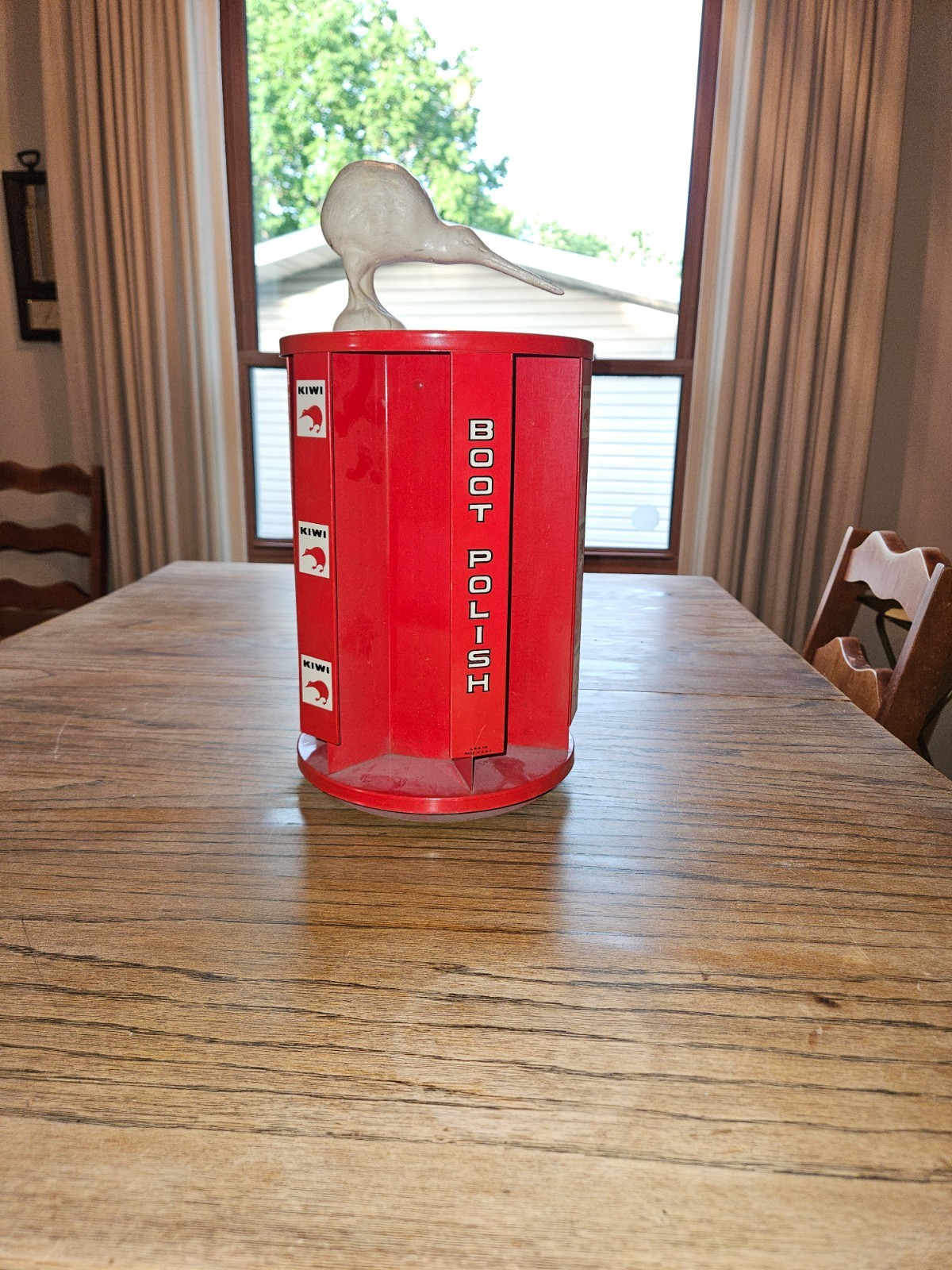 Vintage Kiwi Shoe Polish Rotating Metal Store Display