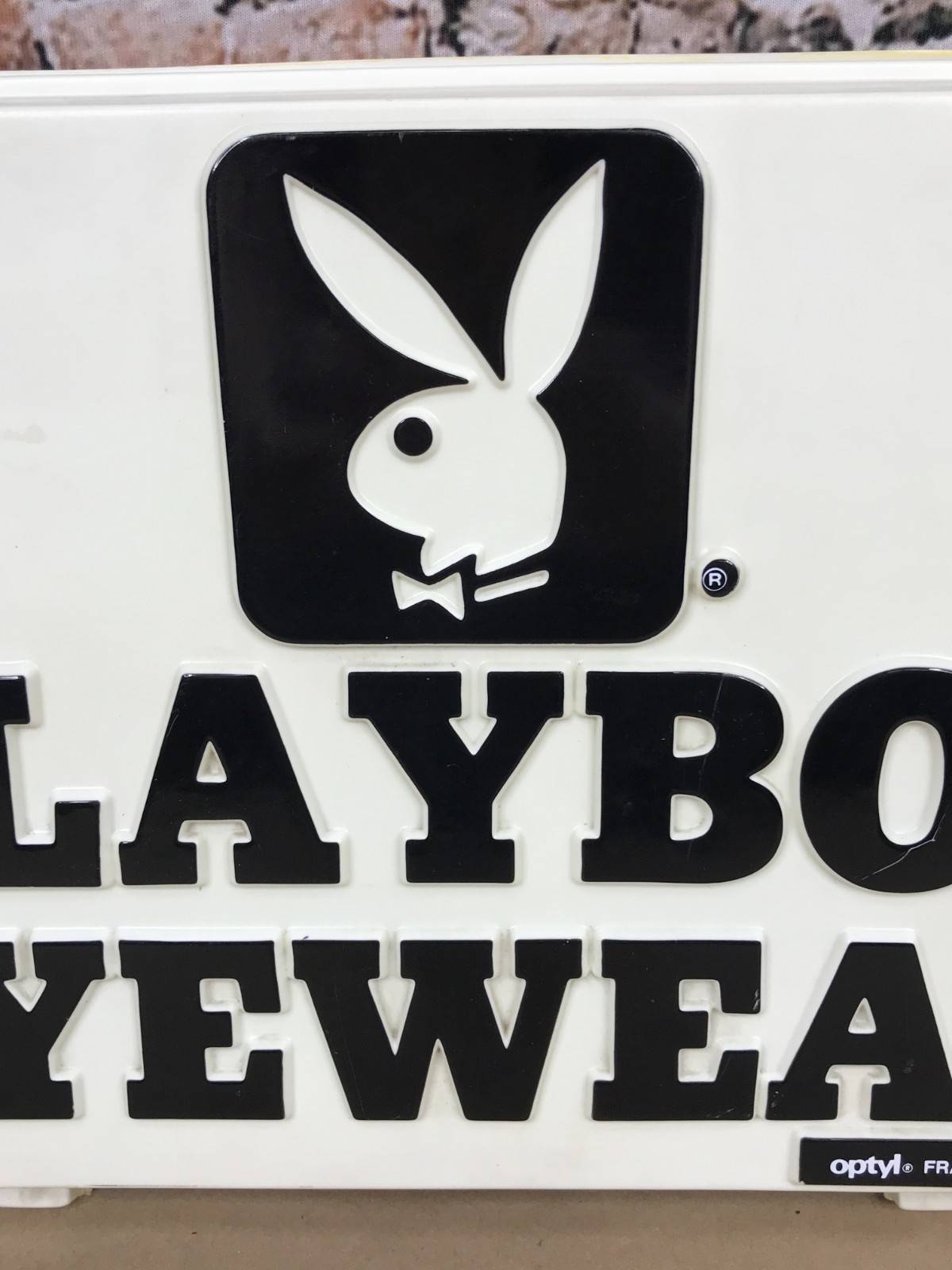 Scarce Playboy Eyewear Plastic Lighted Advertising Sign 18″ x 13″