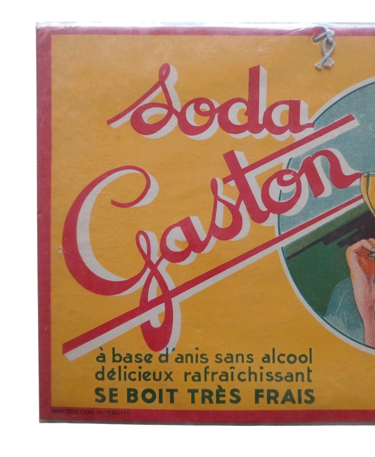 *HH* Sign Advertising Sign Soda Gaston Advertising Plaque 1936 Manifesto