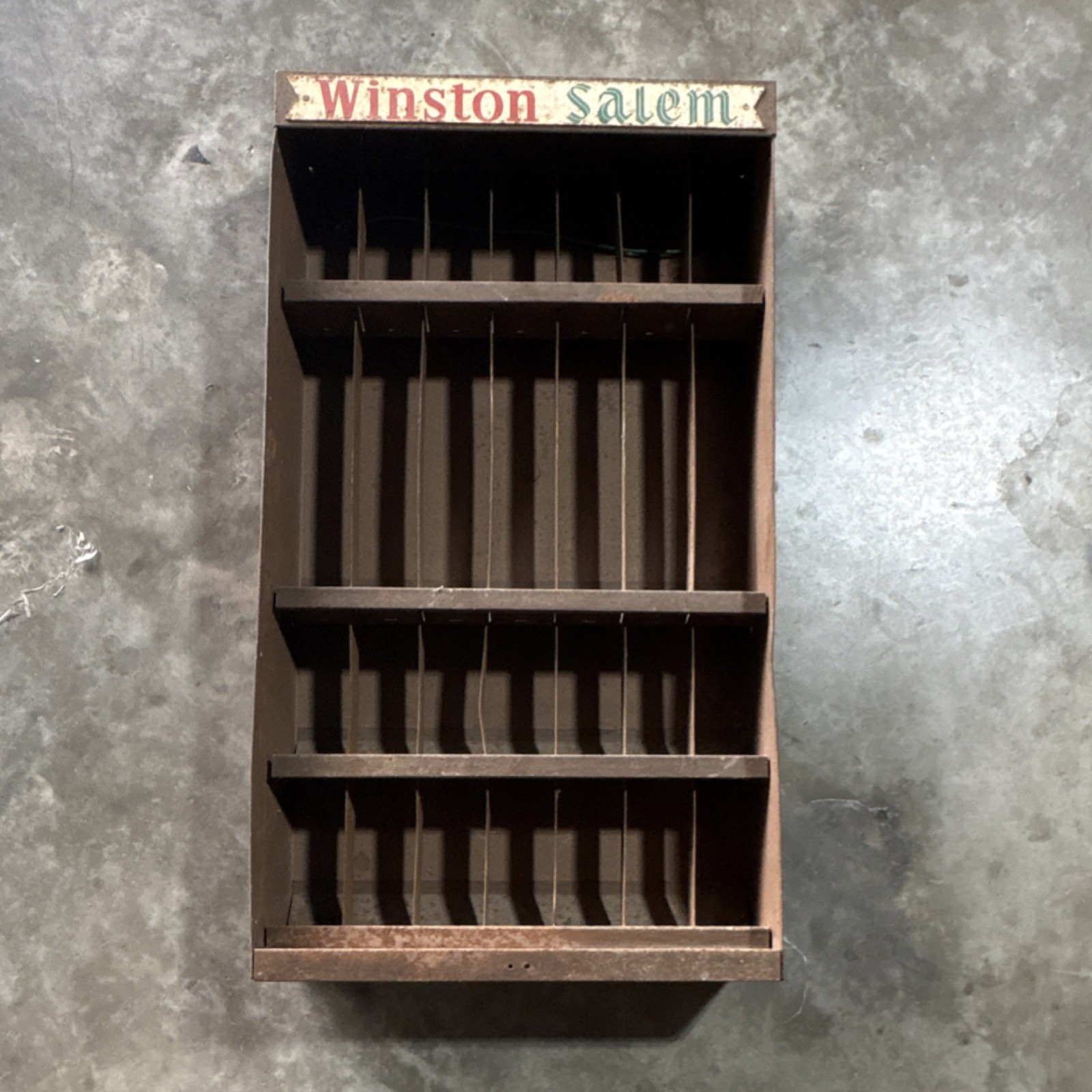 Vintage Winston Salem Brown Cigarette Store Display Rack Advertising Collectible