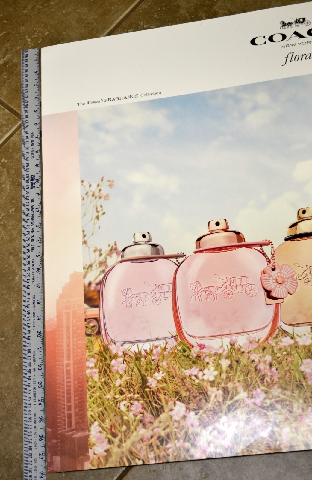 Coach Floral Perfume Retail Advertising Poster (Never Sold) Early 2000’s