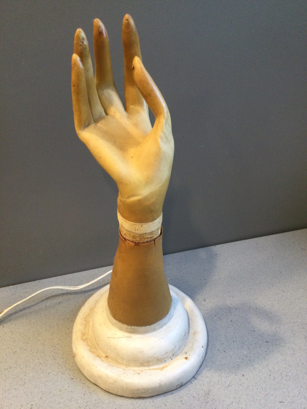 Antique Mechanical Rotating Hand Mannequin Store Display Advertising Sculpture