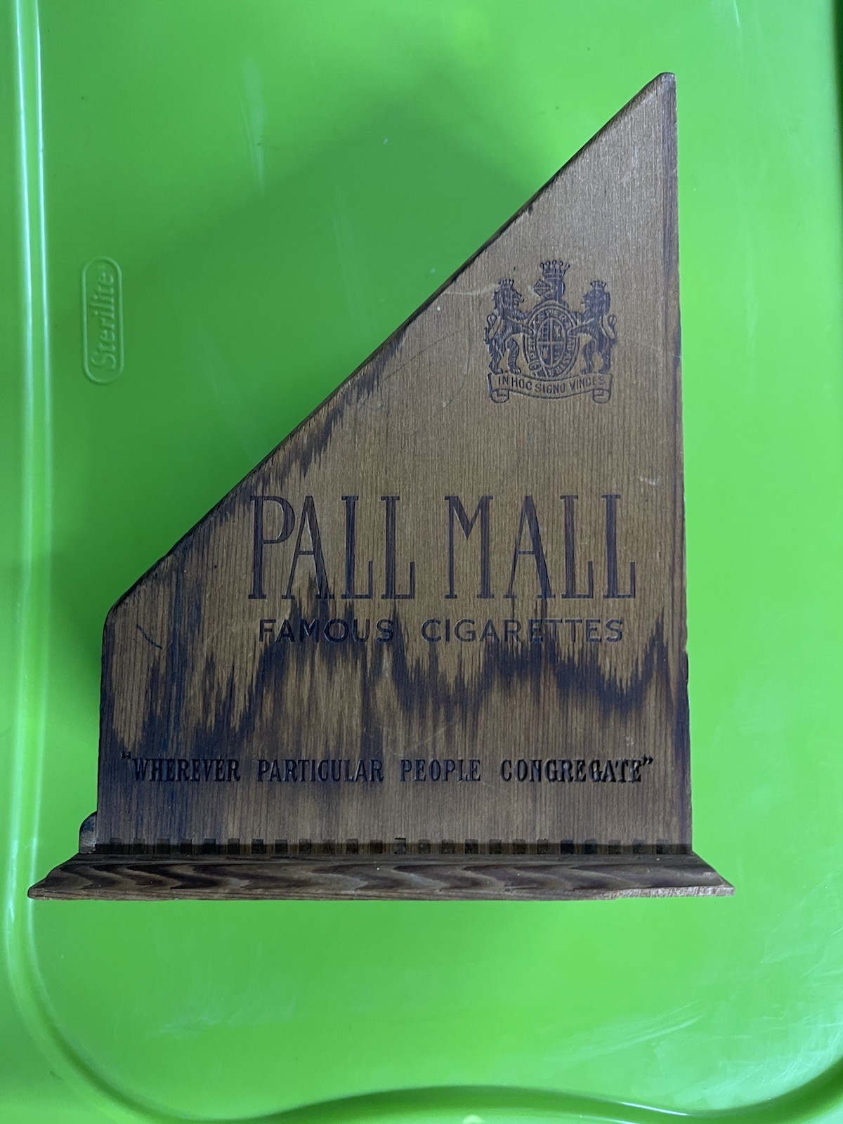 VINTAGE PALL MALL & HERBERT TAREYTON WOODEN CIGARETTE COUNTER DISPLAY w GRAPHICS