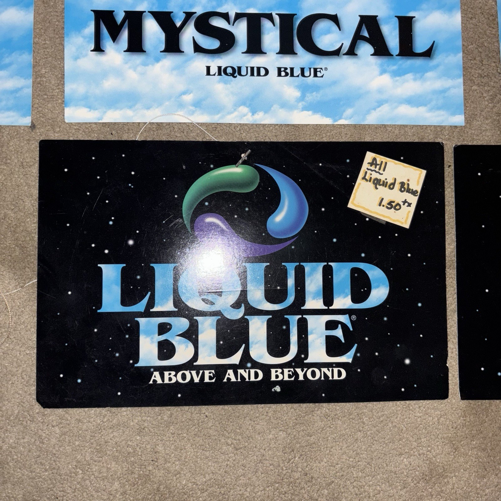 Lot of 17 Vintage 90s Liquid Blue Paper Store Promo Displays