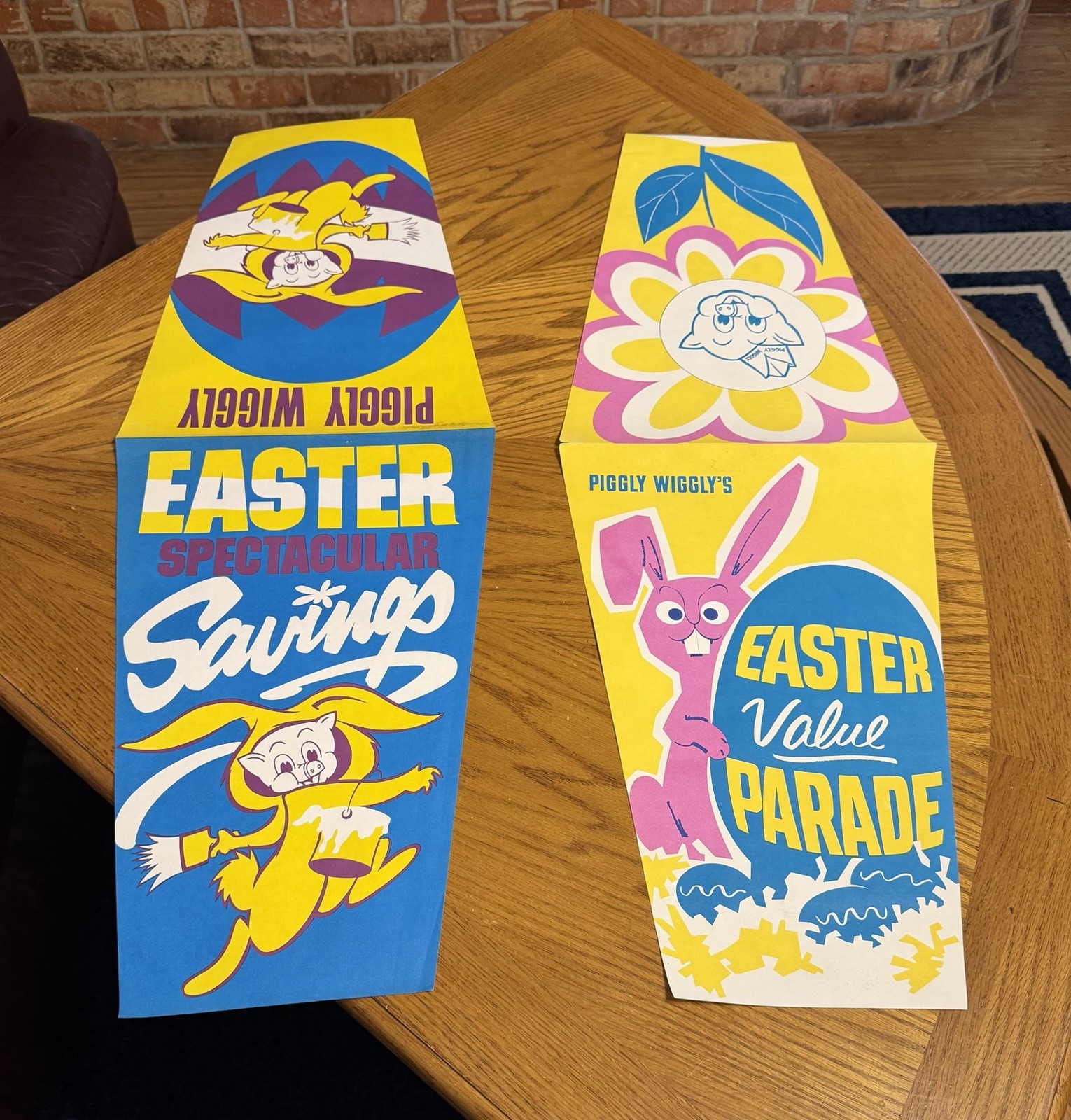 Piggly Wiggly Paper Flag Banners Vintage NOS Lot Of 2