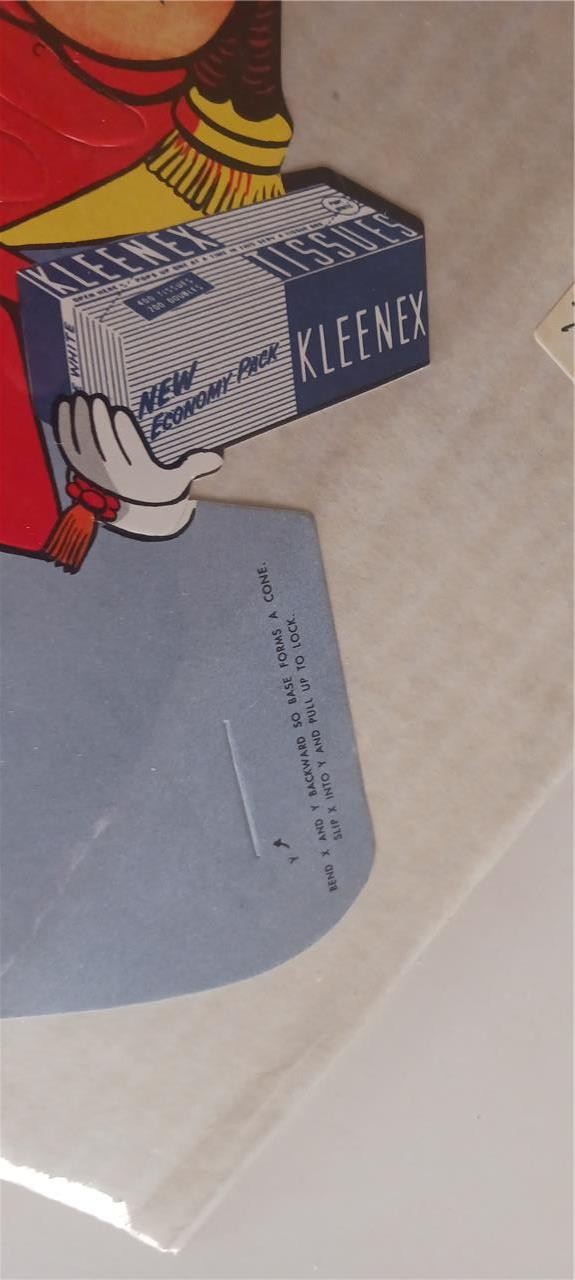 UNUSED 1956 LITTLE LULU KLEENEX STORE DISPLAY COUNTER AD SIGN SHRINKWRAPPED