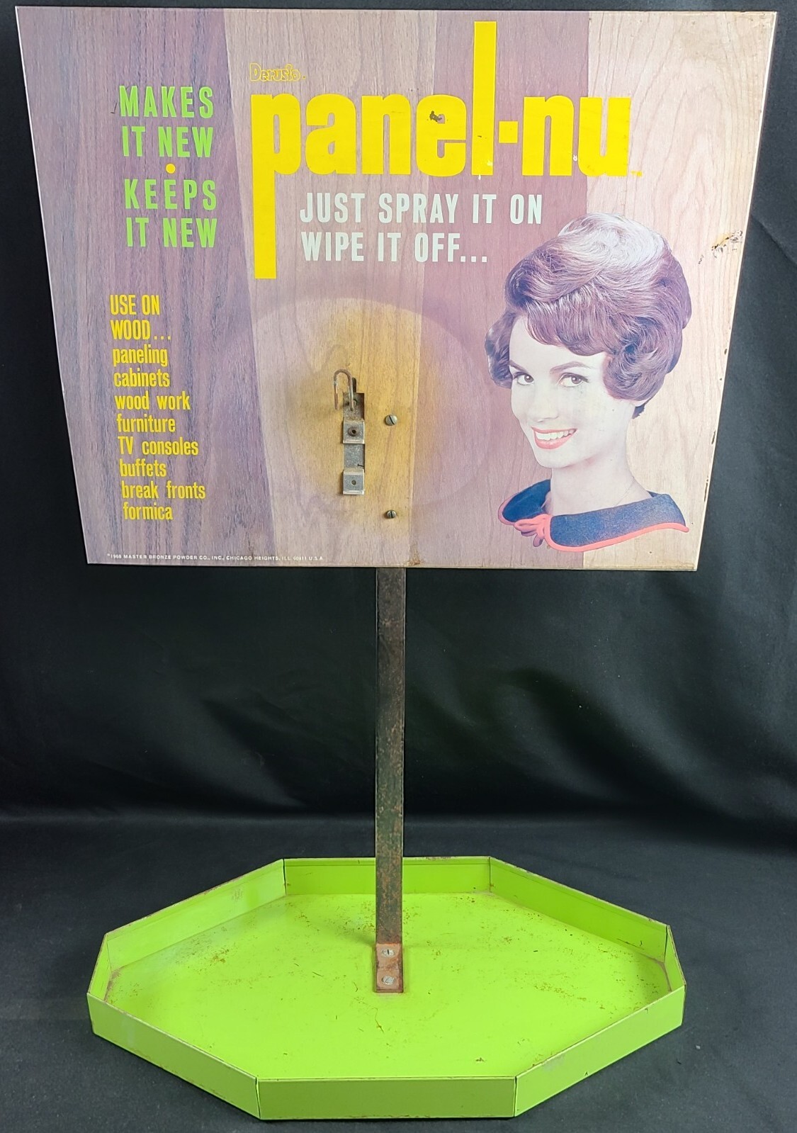 Vintage 1960’s DERUSTO Paint Panel-Nu Tin Metal Advertising Sign Store Display