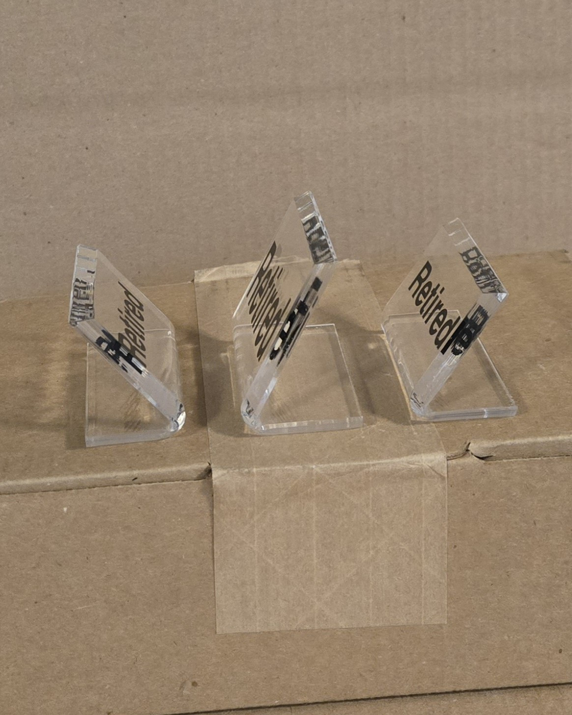 Plastic Retired Store Display Signs Lot of 3