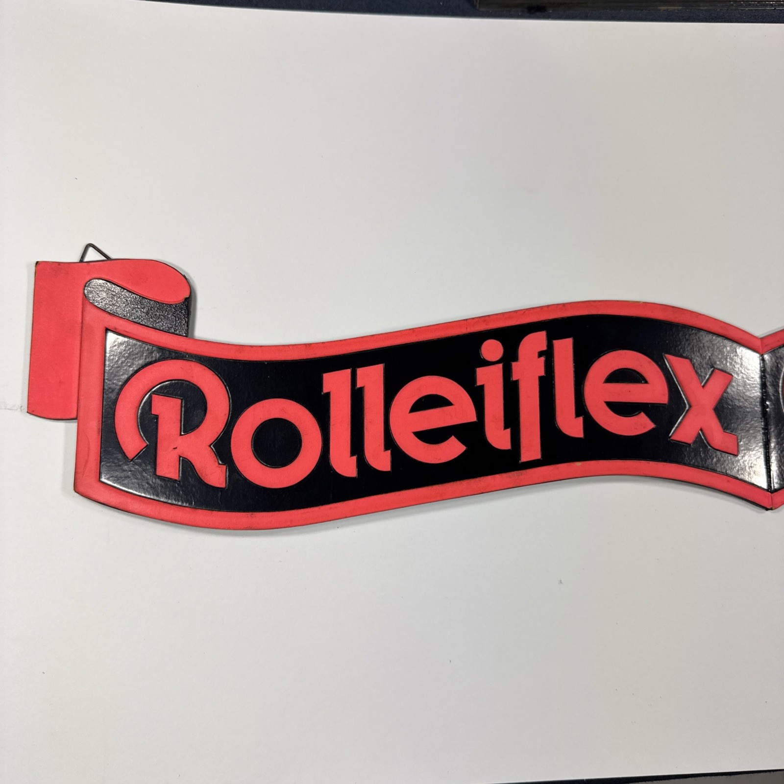 Rolleiflex Rolleicord Store Display Advertising Sign Folding Red and Black 1970s