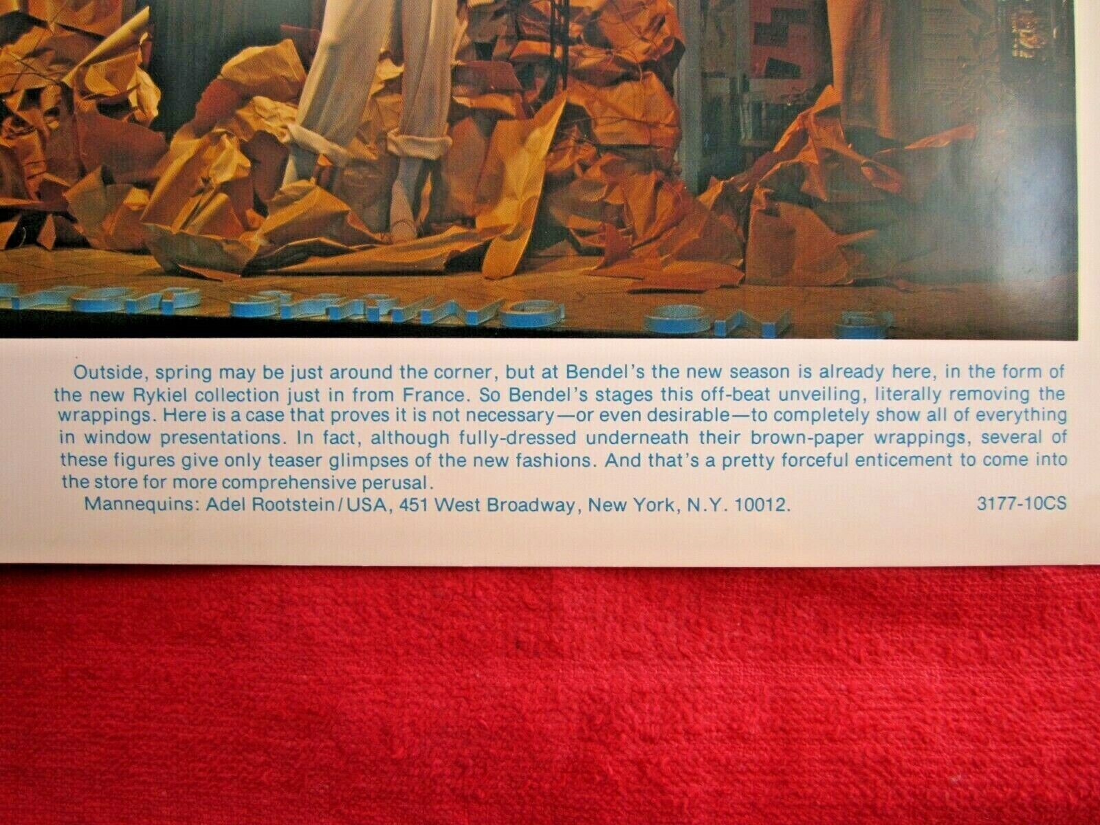 1977 HENRI BENDEL, NY STORE WINDOW DISPLAY RYKIEL DESIGNS PHOTOGRAPH PRINT #421