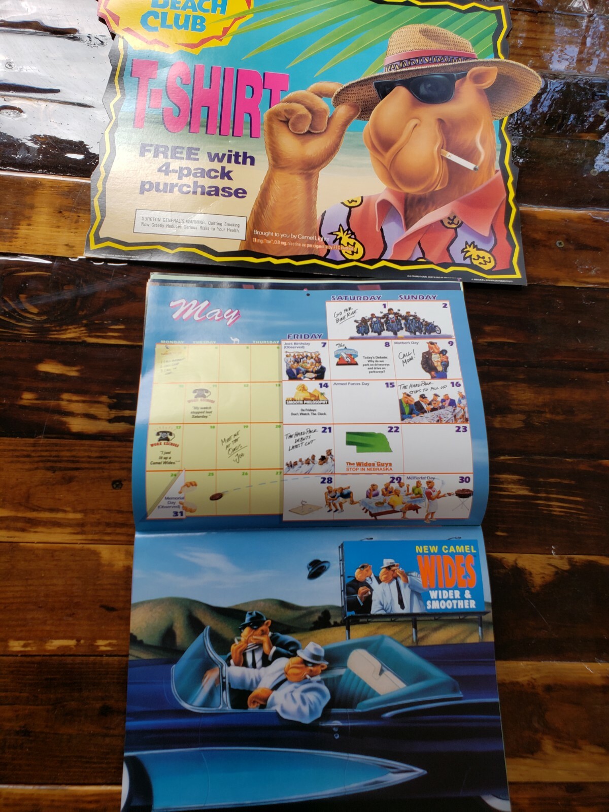 Lot2 RARE 1993 Calendar Camel & Store Display Sign Advertising Cigarette Tobacco