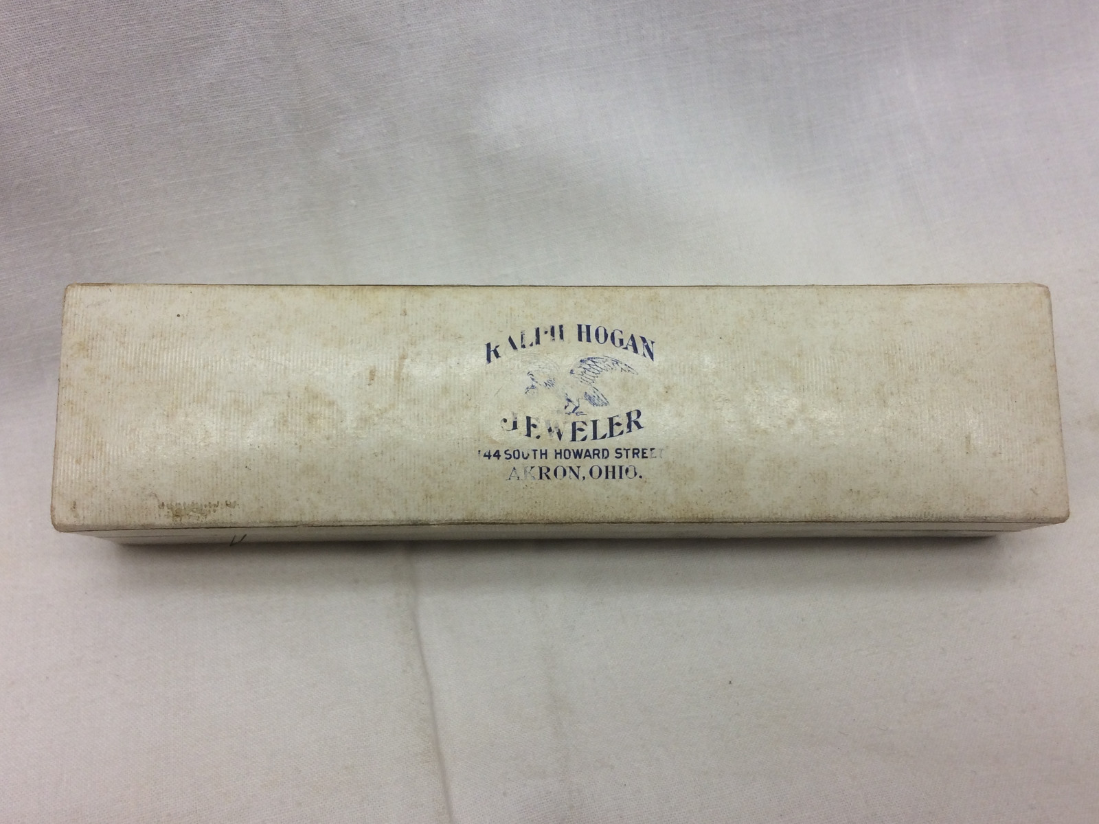 Antique Advertising Ralph Hogan Jeweler Box ONLY Akron, Ohio