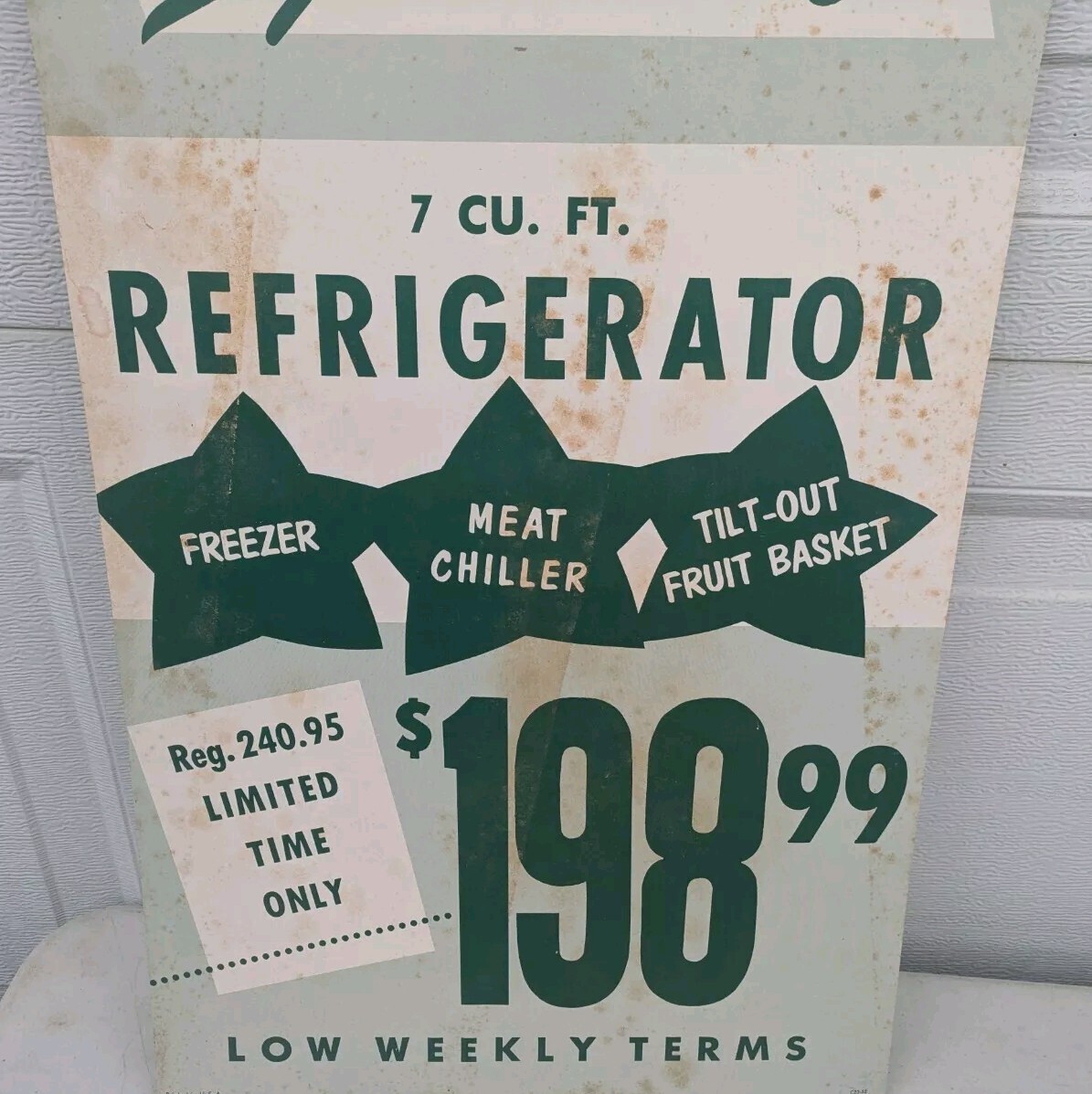 Vintage Firestone Refrigerator Counter Display Sign