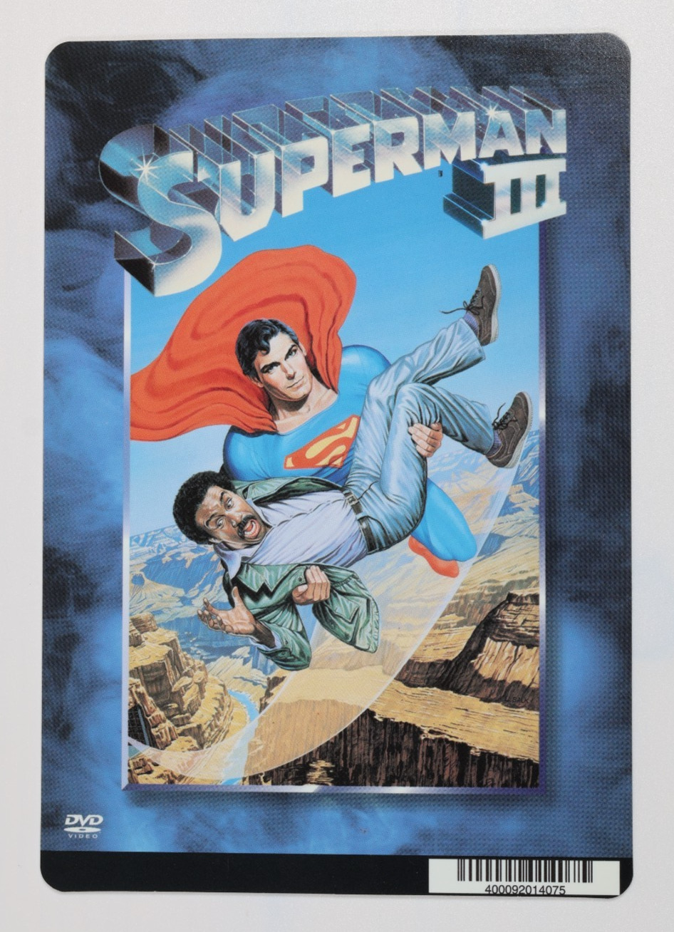 Original Blockbuster Video Display Backer Card – Superman III – NO MOVIE