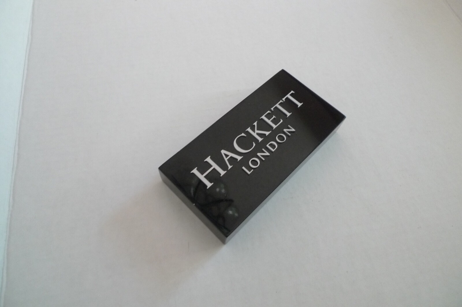 HACKETT LONDON–ADVERTISING- STORE DISPLAY –GLOSSY PLASTIC – TABLE TOP SIZE