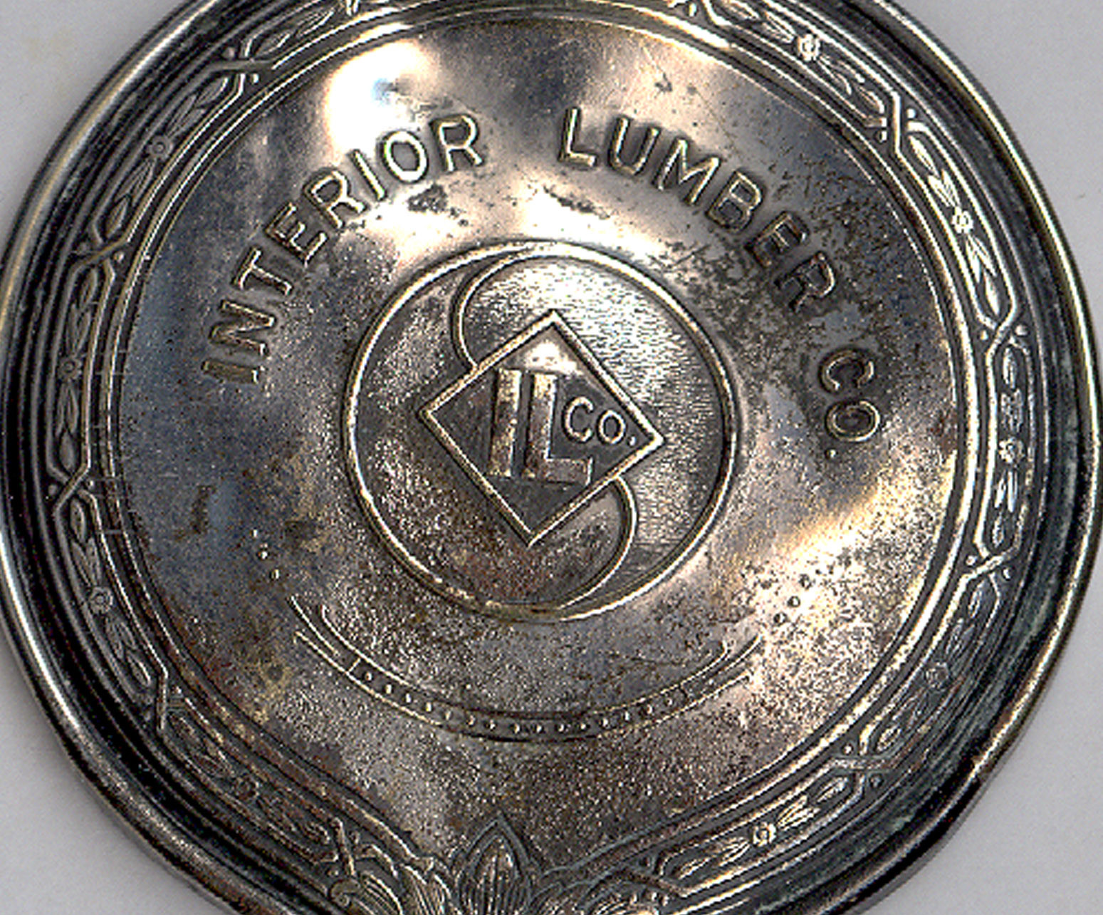 SM PURSE HAND MIRROR, ADV “INTERIOR LUMBER” TRANSITIONAL DATE, NOUVEAU & DECO