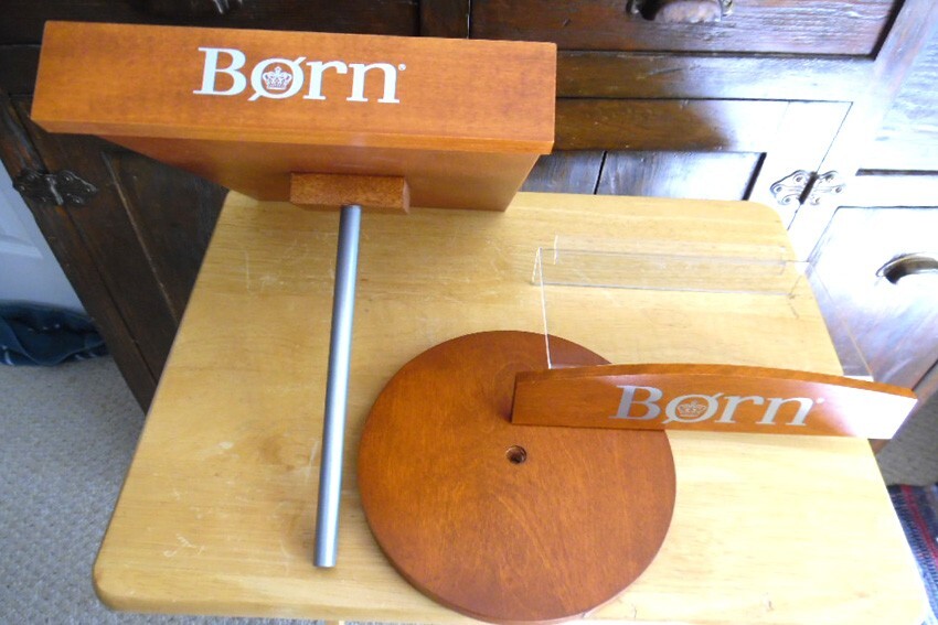 1 BORN standing Shoe Holder & 5 BORN Slat Wall Shelves, NIB, classy nice