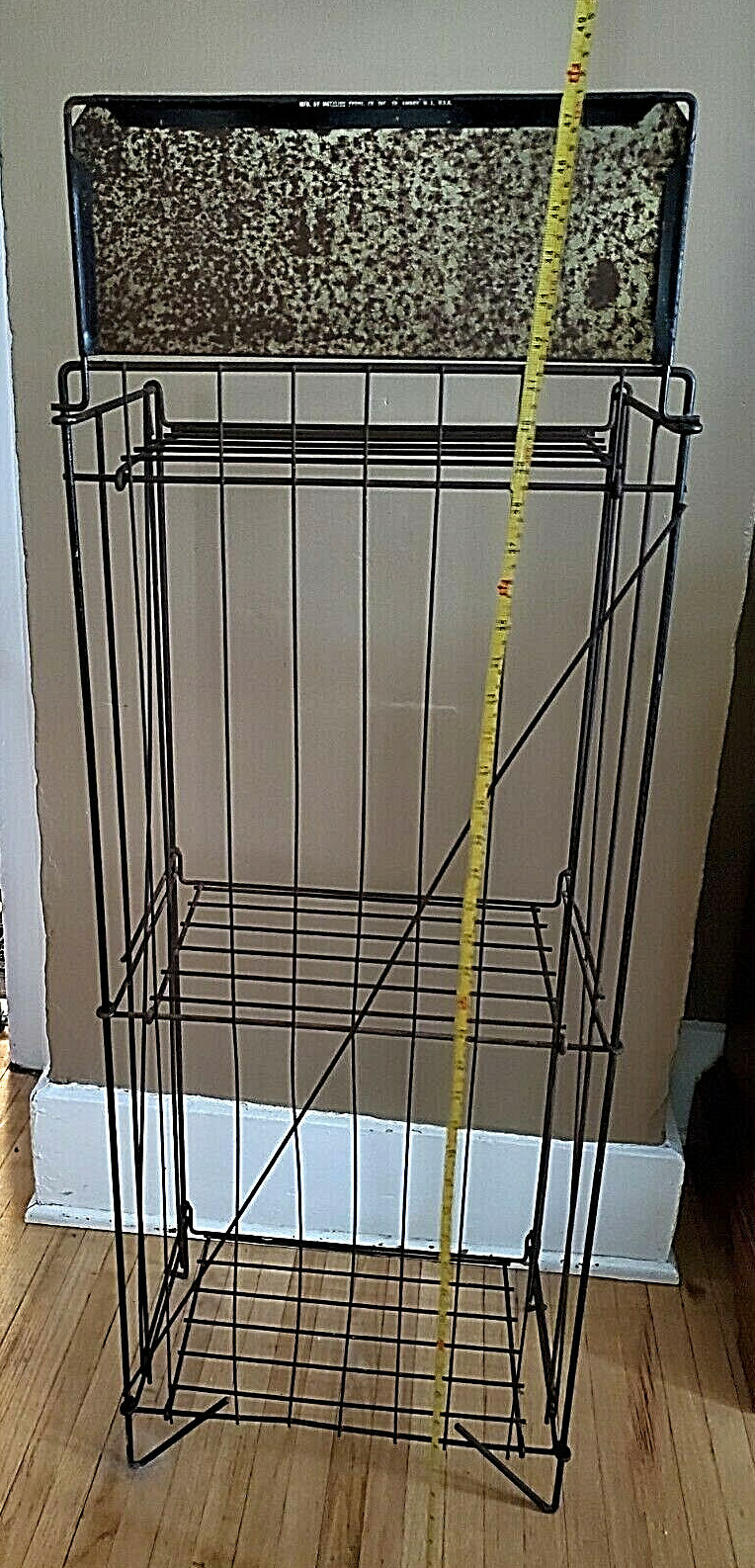 Vintage 3 Shelf Folding News Shop Advertising Stand TINGLEY RUBBER FOOTWEAR