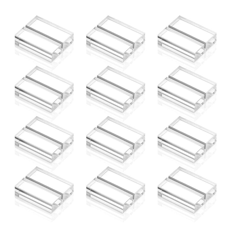 12pcs Acrylic Stands Place Card Holders Table Number Stands Clear Card Display
