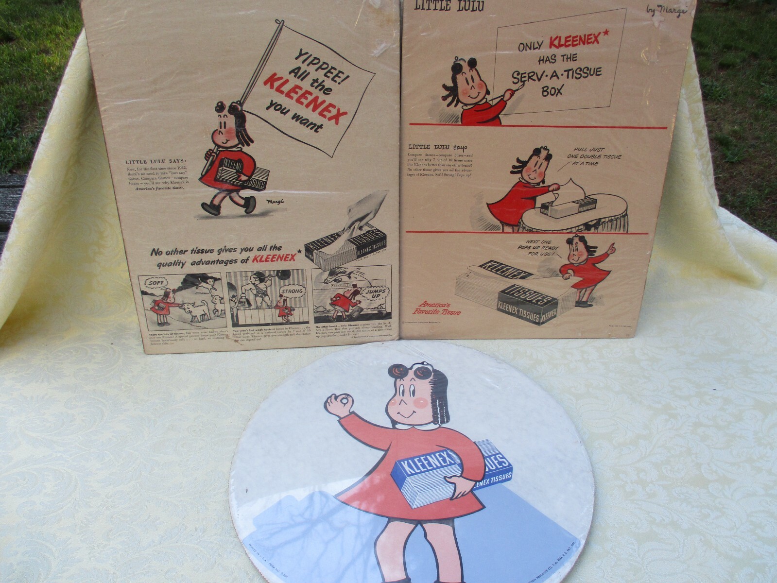 1950 Little Lulu & Kleenex Original Print Ad and Counter Display