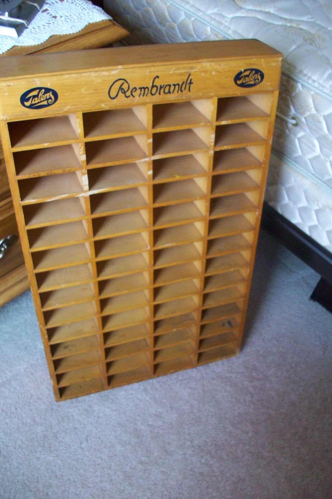 Vintage Wood Rembrandts Talens Floor Store Display