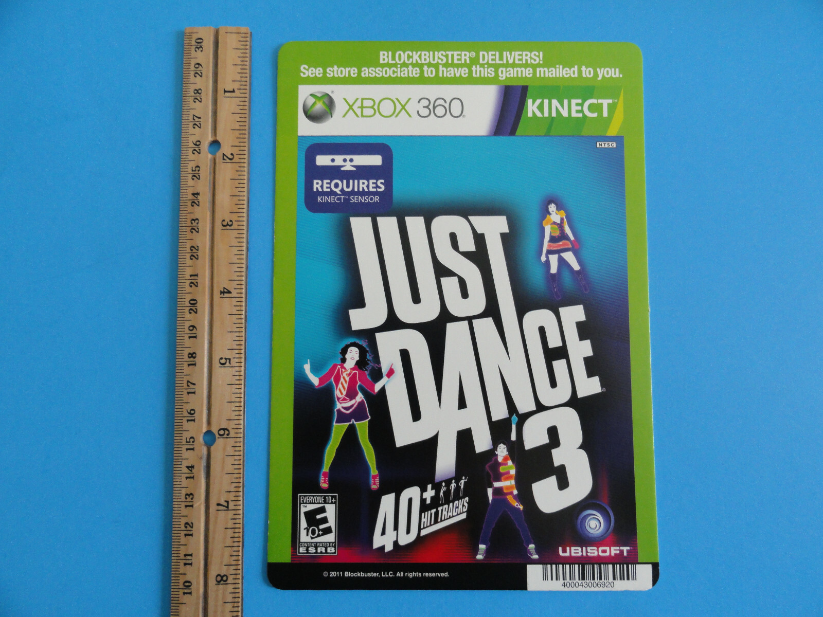 XBOX 360 JUST DANCE 3 VIDEO BACKER CARD 5″X8″ – NO GAME