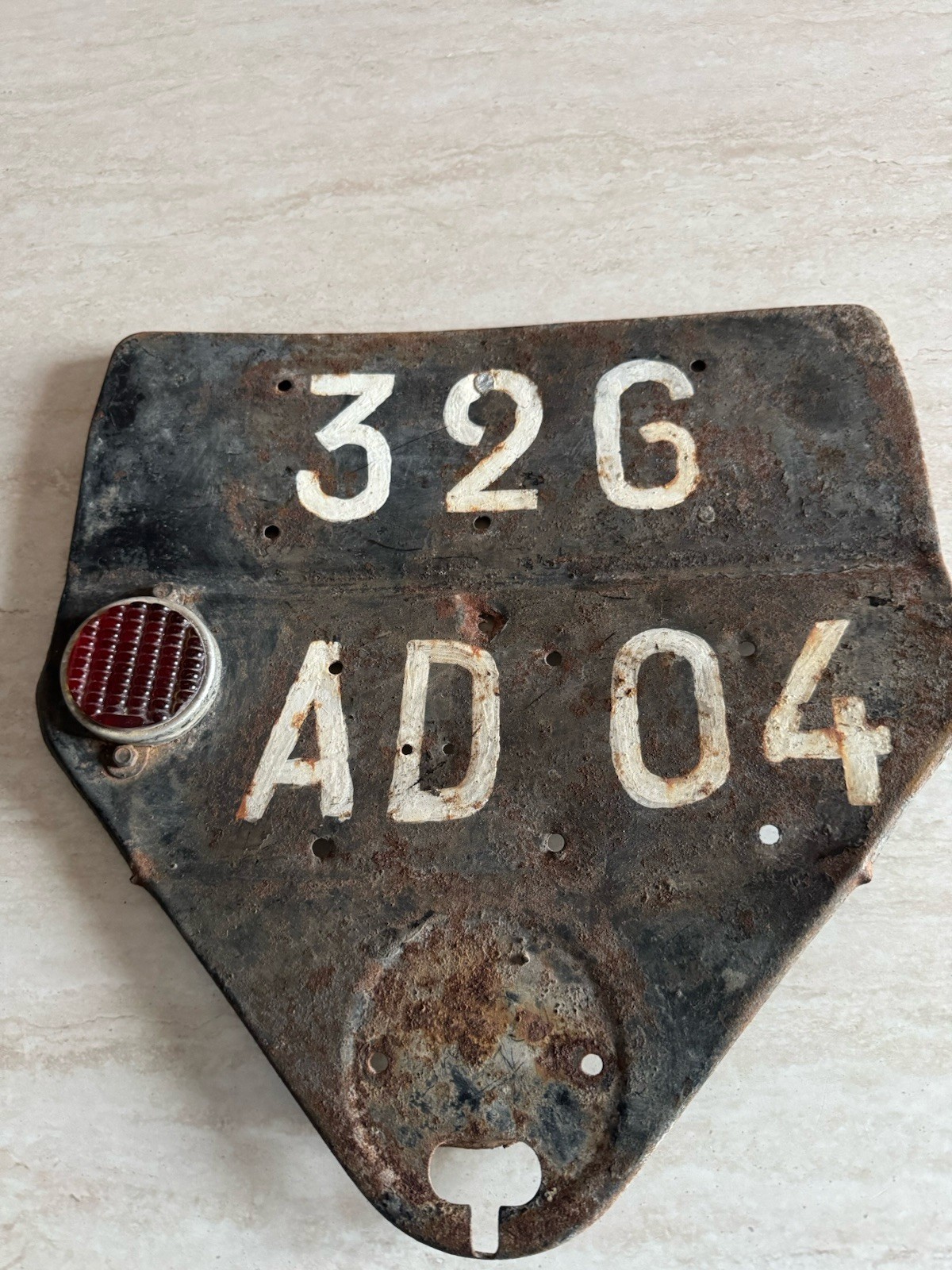 Very Rare Vintage Collectible Citroen France Car Sheet Metal License Plate