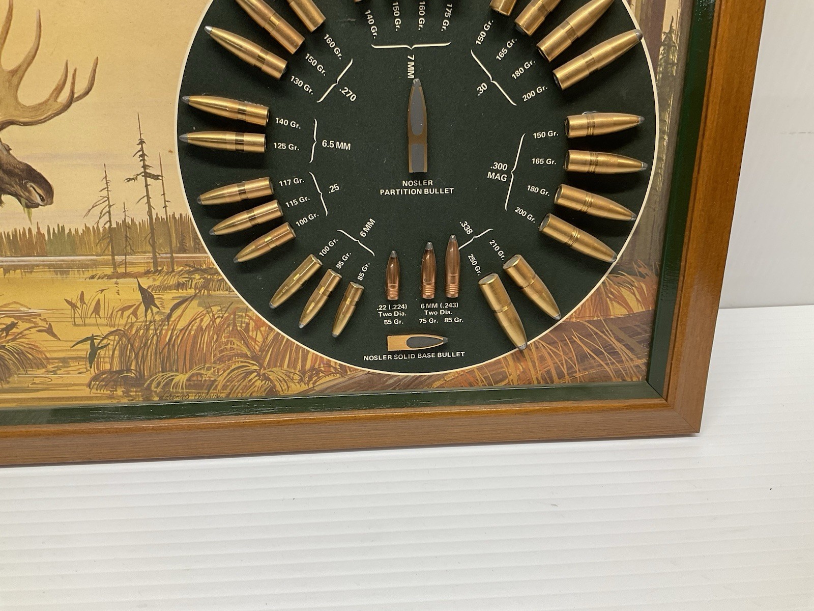 Nosler Moose in Swamp Bullet Display/Board Not Winchester, Speer, or Hornady USA