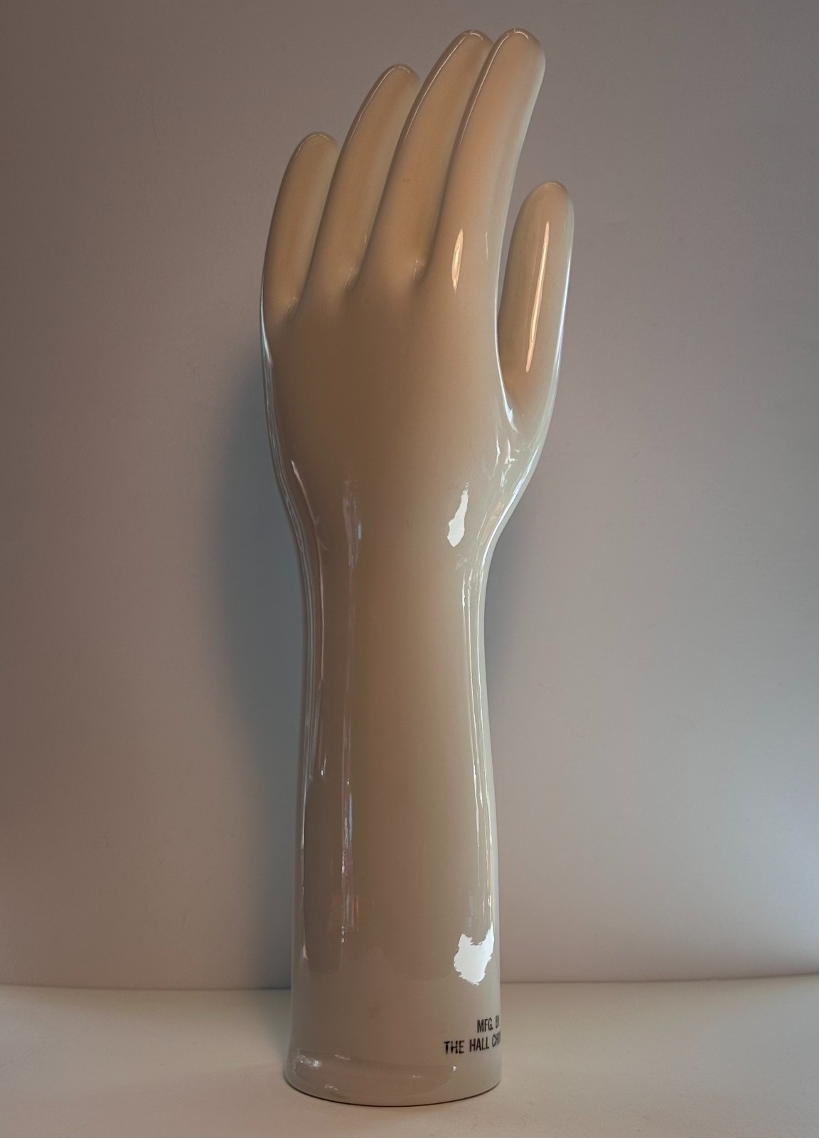 The Hall China Co. White Porcelain Left Hand Glove Display Sculpture CSM 9053