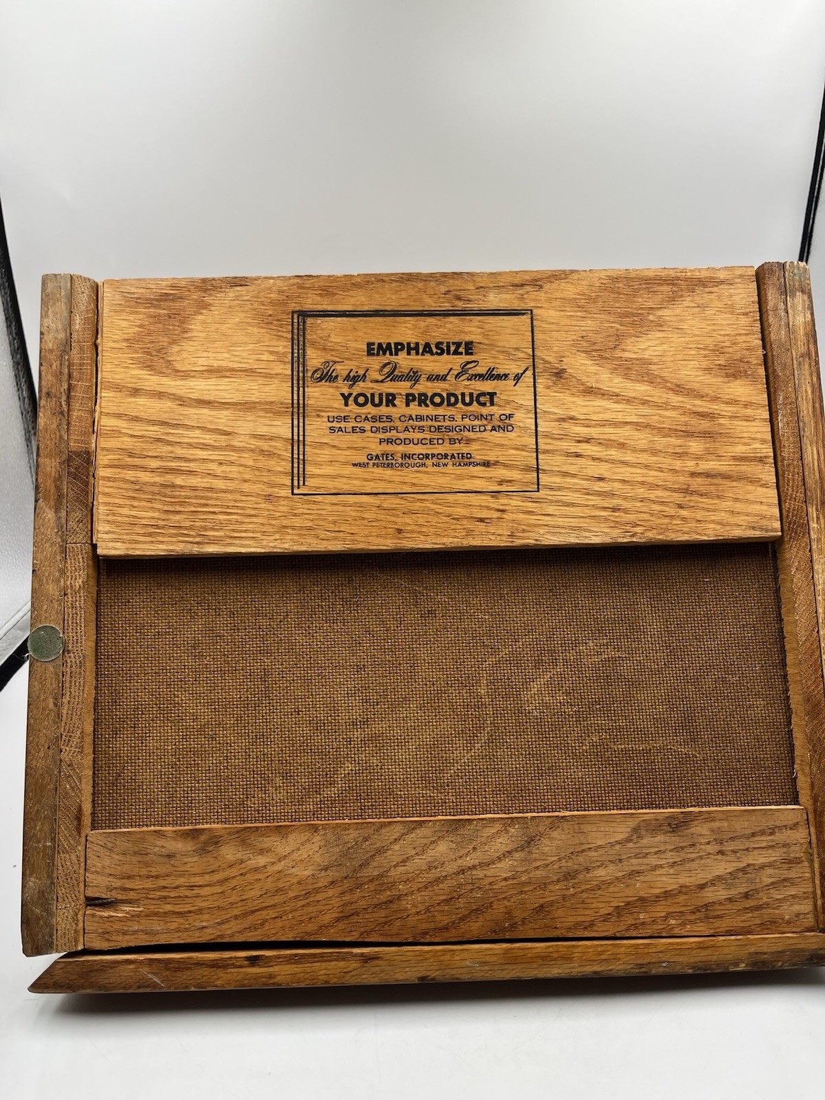 Vintage Oak Wood Hardware Store Display Hanson HIGH SPEED JOBBERS DRILLS SEE