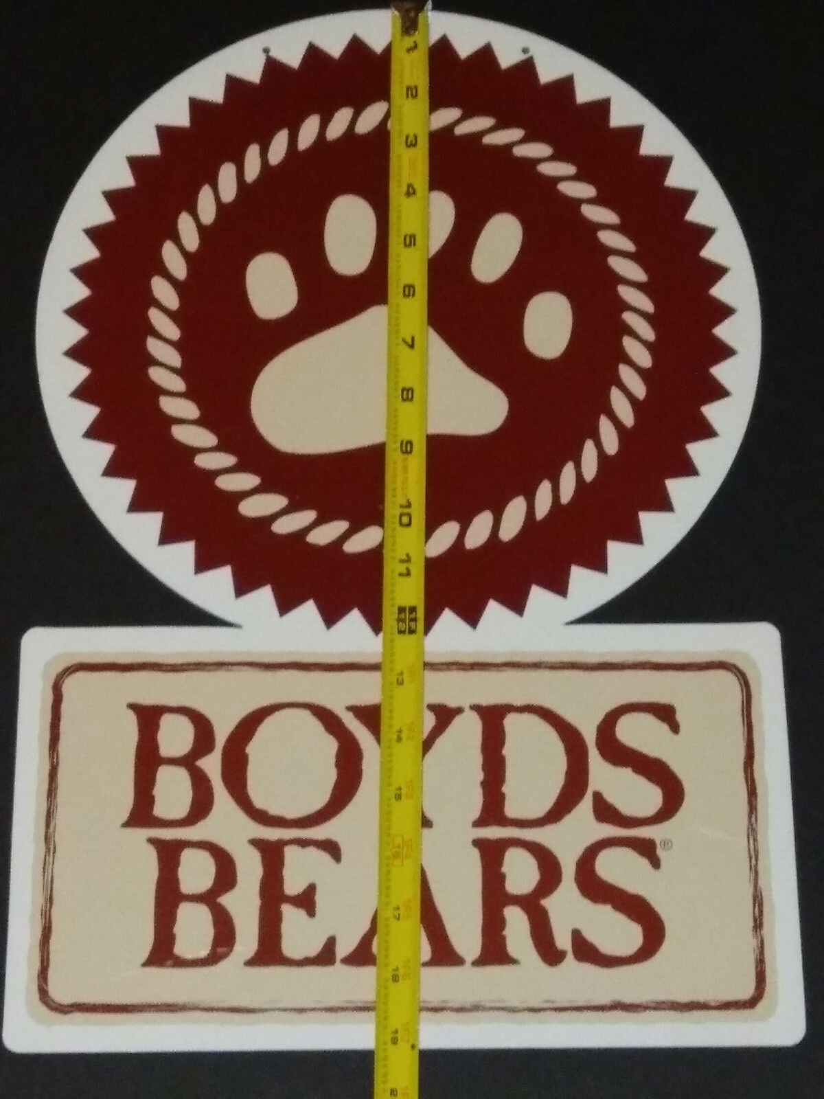 Boyds Bears Collectible Display Sign Advertisment Double Sided Thick Cardboard