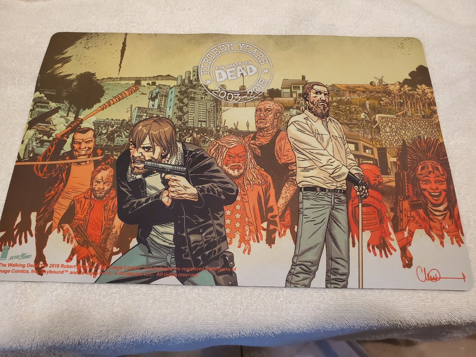 Walking Dead Day 16.5″ x 11″ Counter Mat Mouse Pad 15th Anniversary 2018 NEW