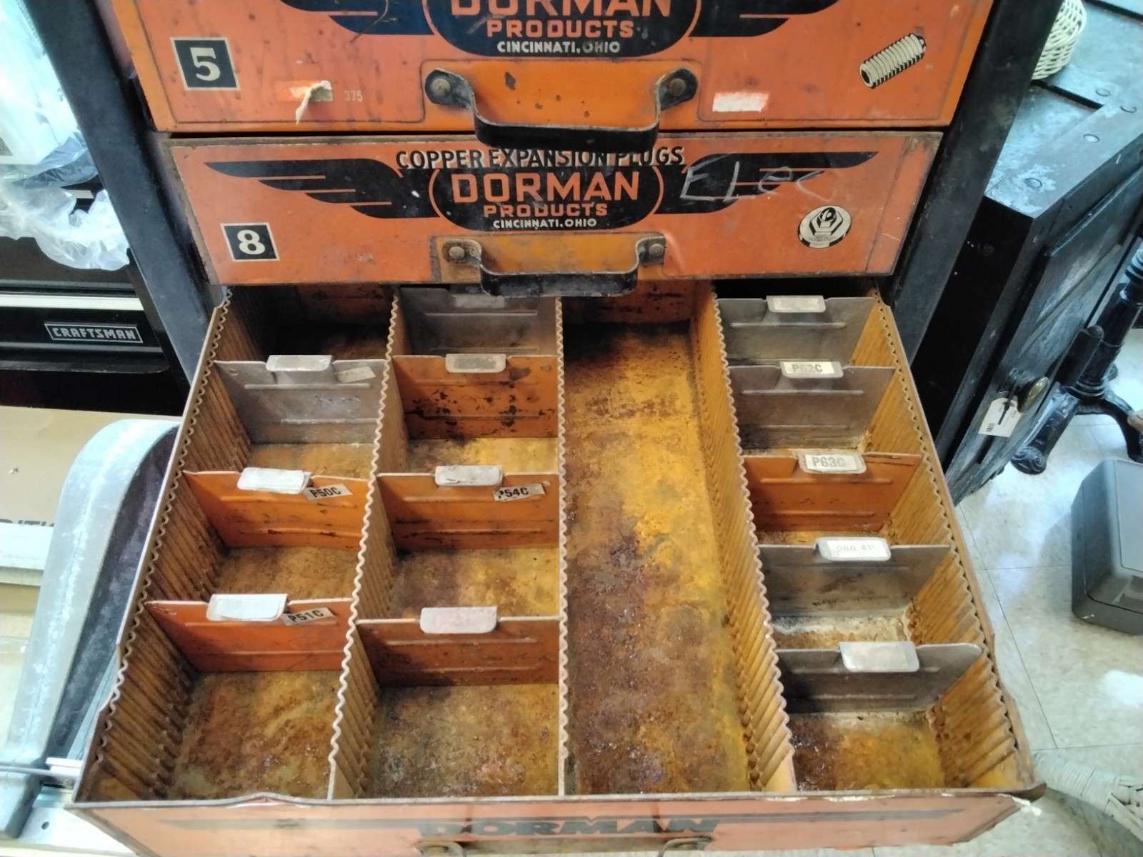 Vintage Dorman Auto Parts Bin 4 Drawer Cabinet Counter Organizer #1