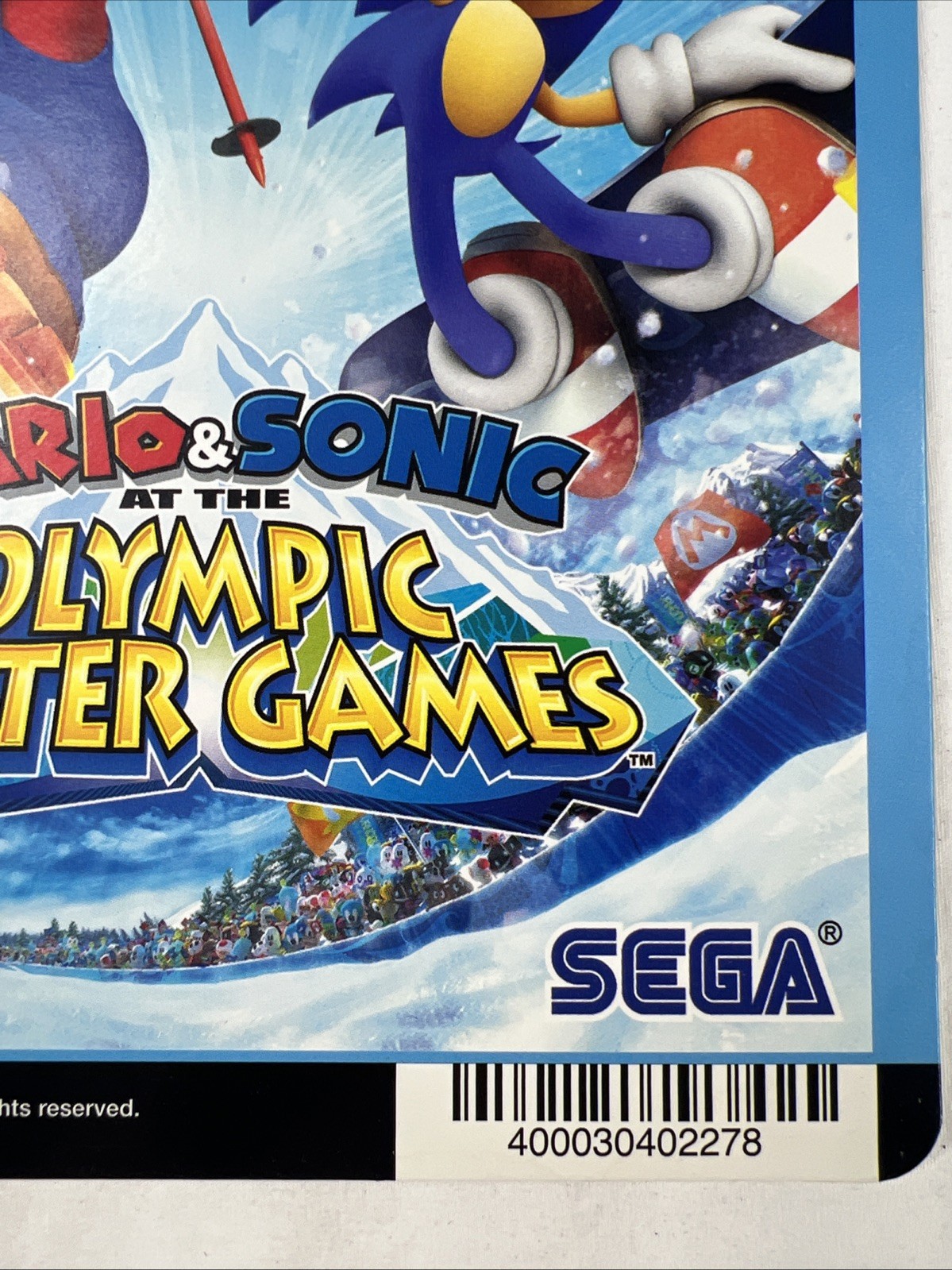 Nintendo Wii Mario & Sonic Olympic Winter Games Blockbuster Display “Card Only”