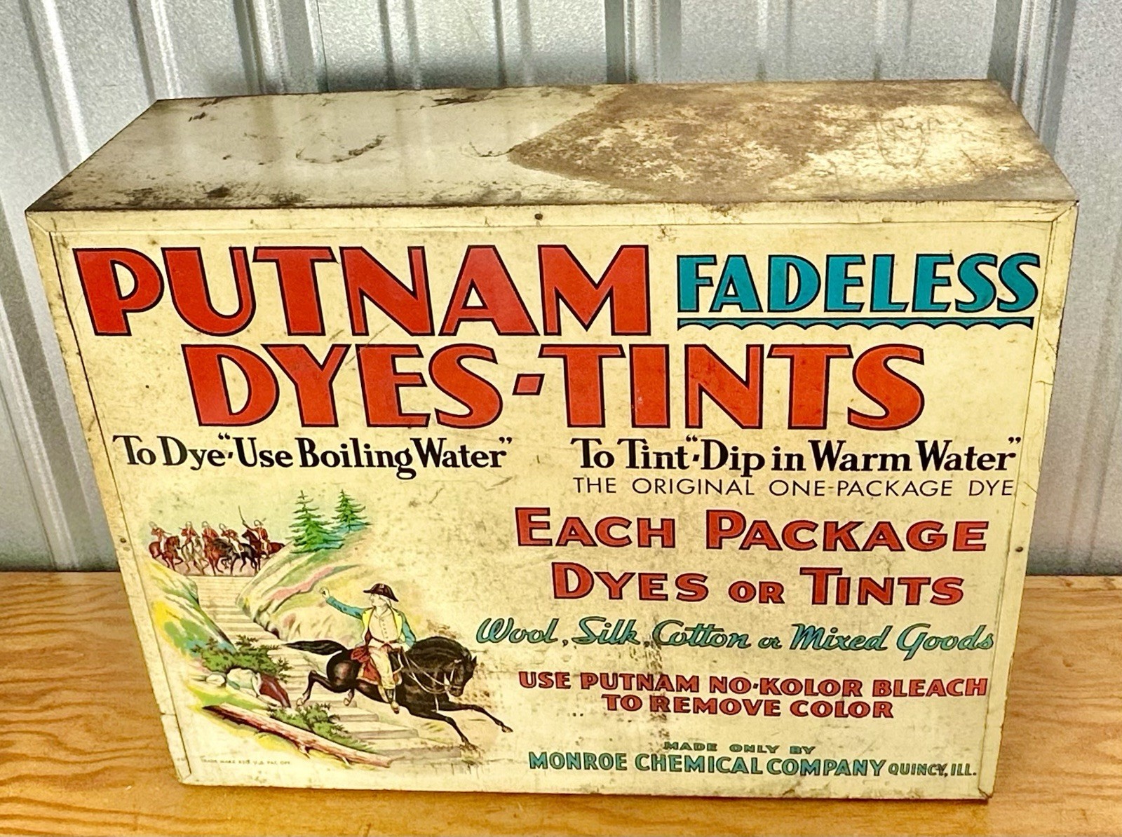 Putnam Dyes Antique Store Counter Point Of Sale Advertising Sign Display Cabinet