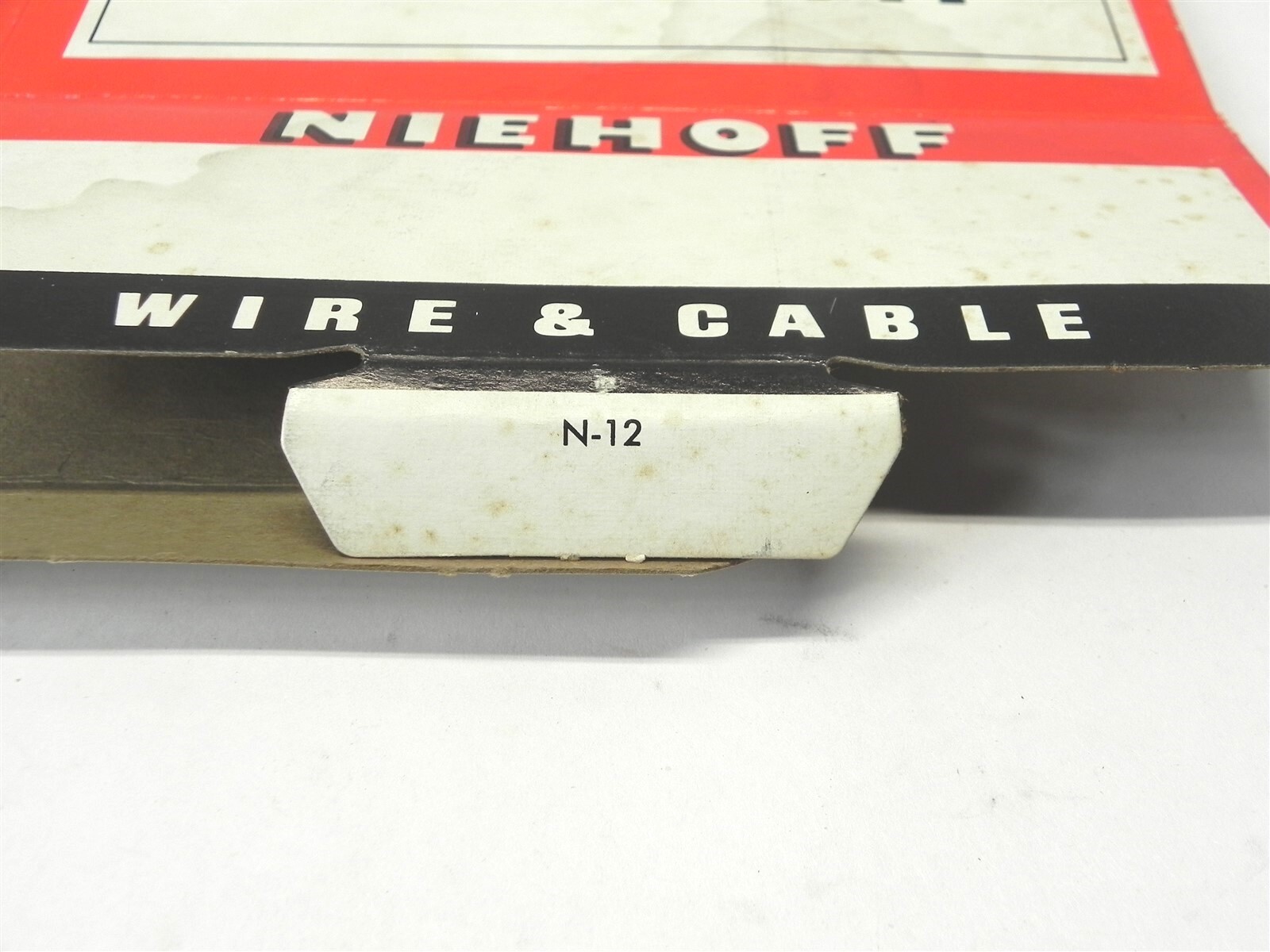 VINTAGE NIEHOFF WIRE & CABLE DISPLAY BOX *BOX ONLY* #N-12 NEW UNUSED