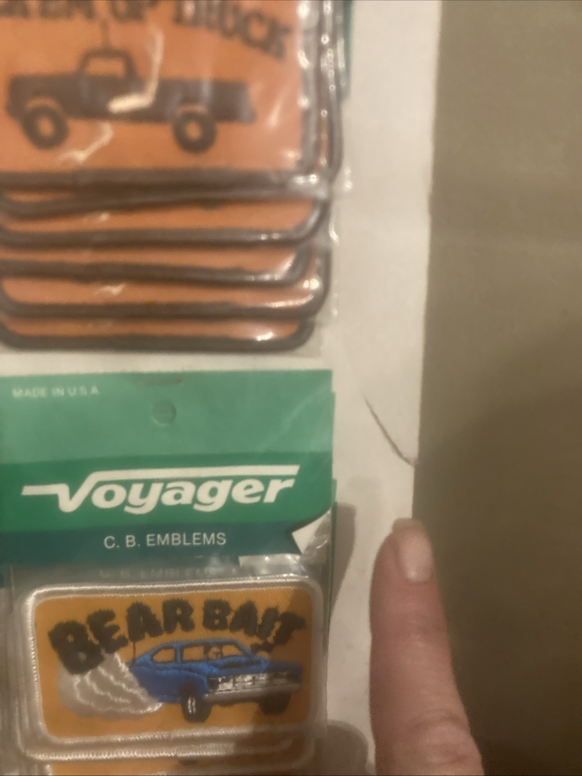 NOS Vintage Voyager Patches Store Display With 24 Patches C.B Emblems