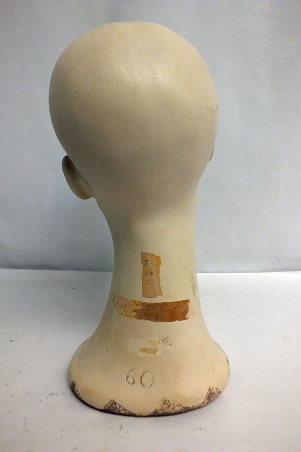 Vintage 1970s Hat Wig Stand Head Store DIsplay Long Neck Ceramic Mannequin
