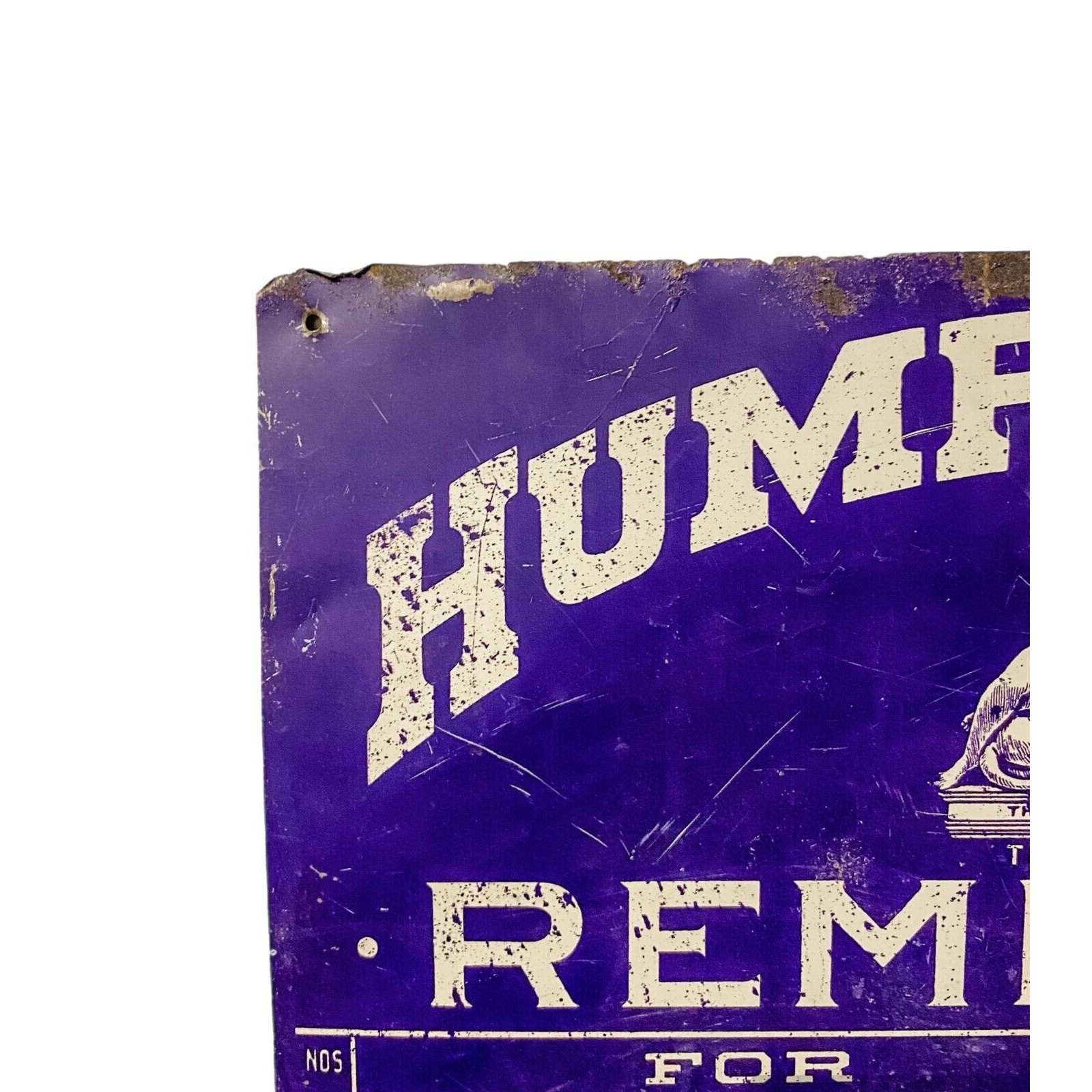 Antique Humphreys’ Remedies Tin Sign from Display Medical Cabinet Door