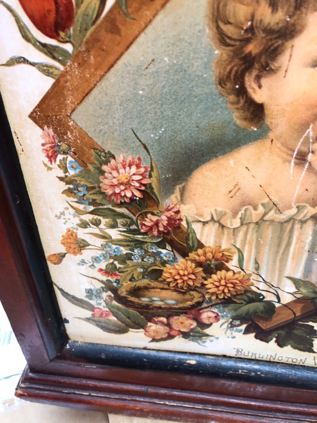VINTAGE RARE SUPERBc.1890 TIN LITHOGRAPHED “DIAMOND DYES” BABY STORE CABINET