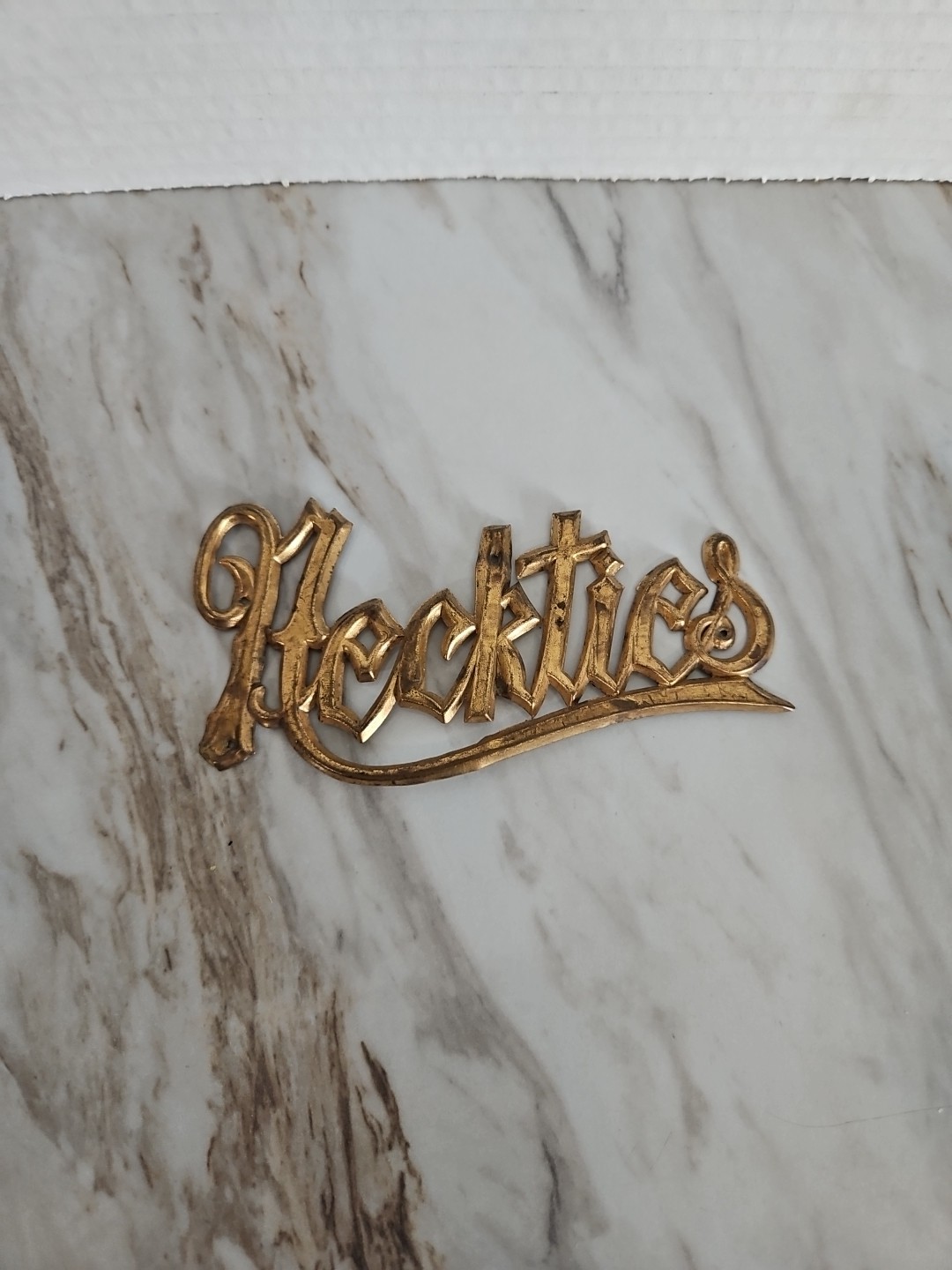 Vintage Light Weight Metal “Neckties” Sign Store Display Patina
