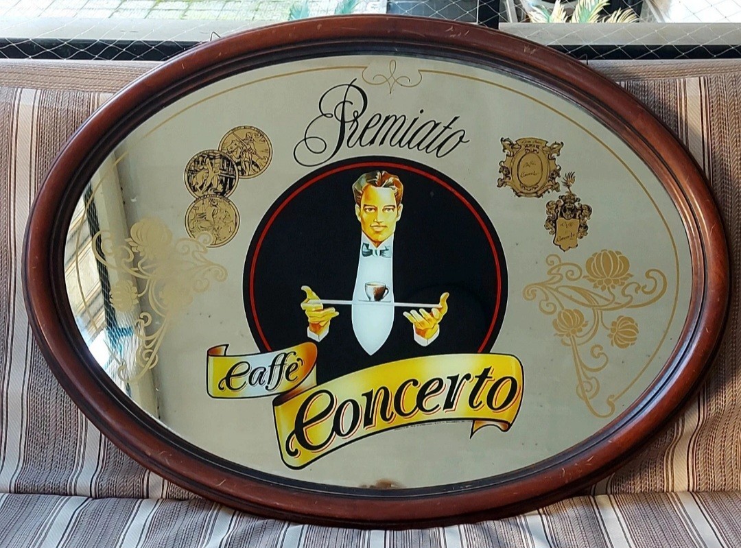 Vintage Award Award Awarded Coffee Concert Advertising Mirror Original/No Reproduction