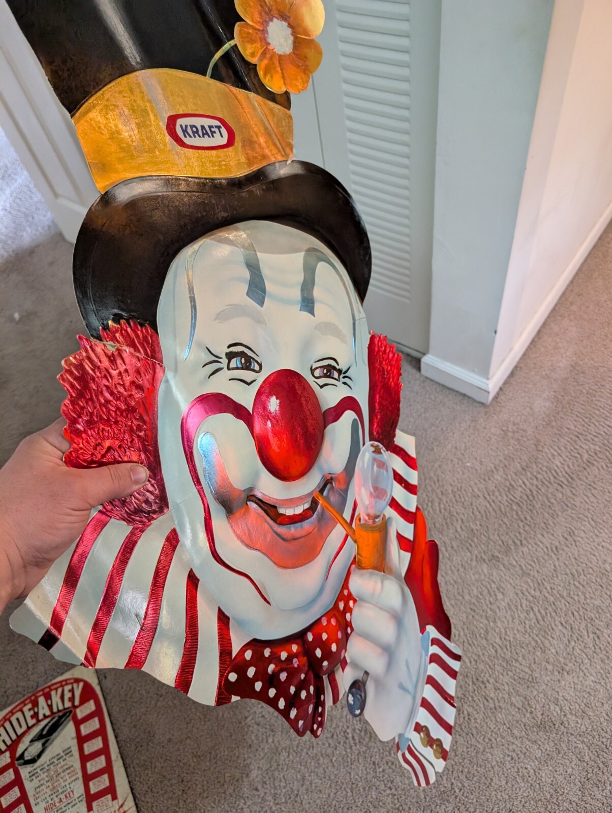 Vintage 1970s Kraft foods Wonderflex Circus Clown 45″x 21″ Advertisement