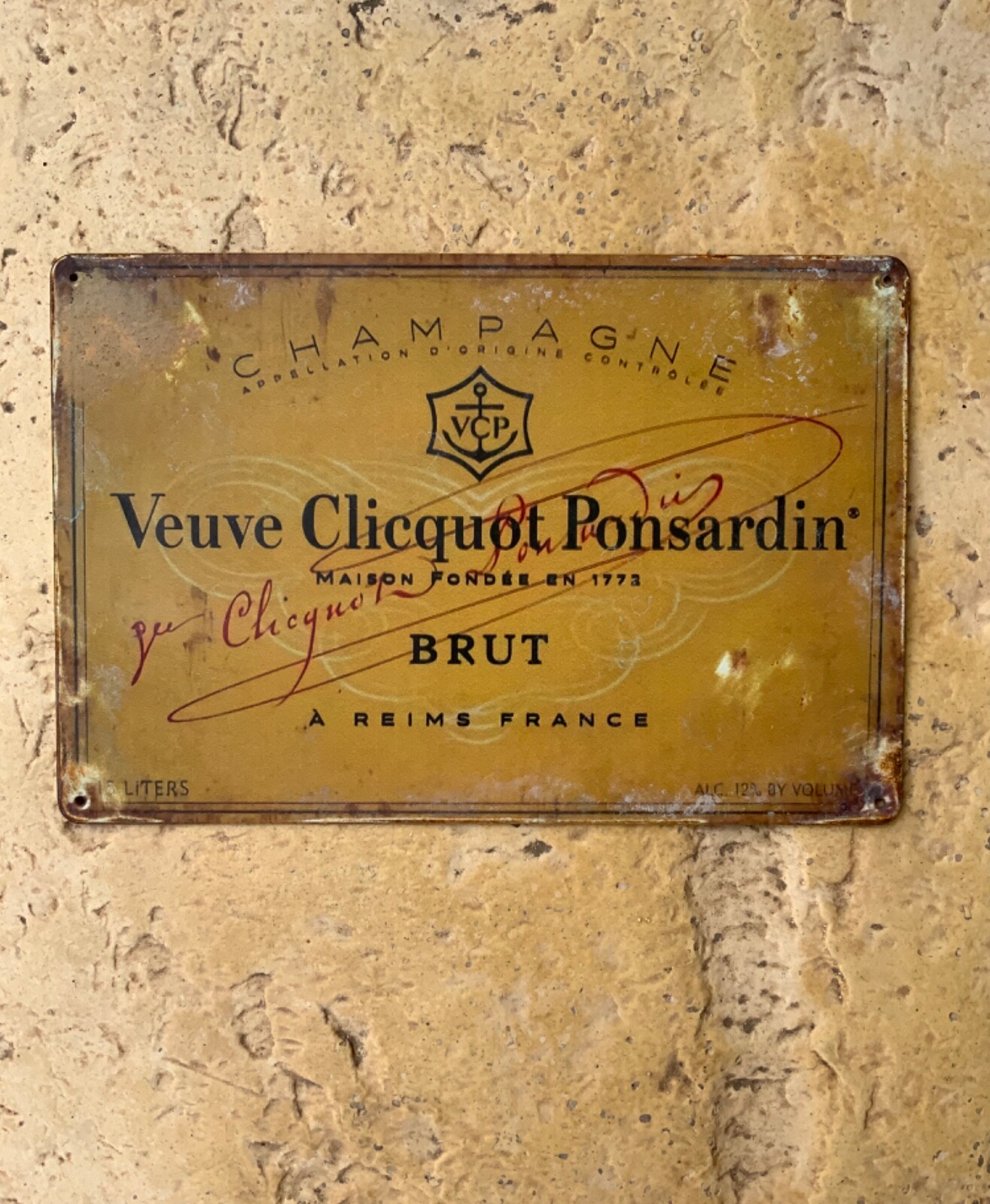 Vintage Veuve Clicquot Ponsardin Champagne Sign 30×20