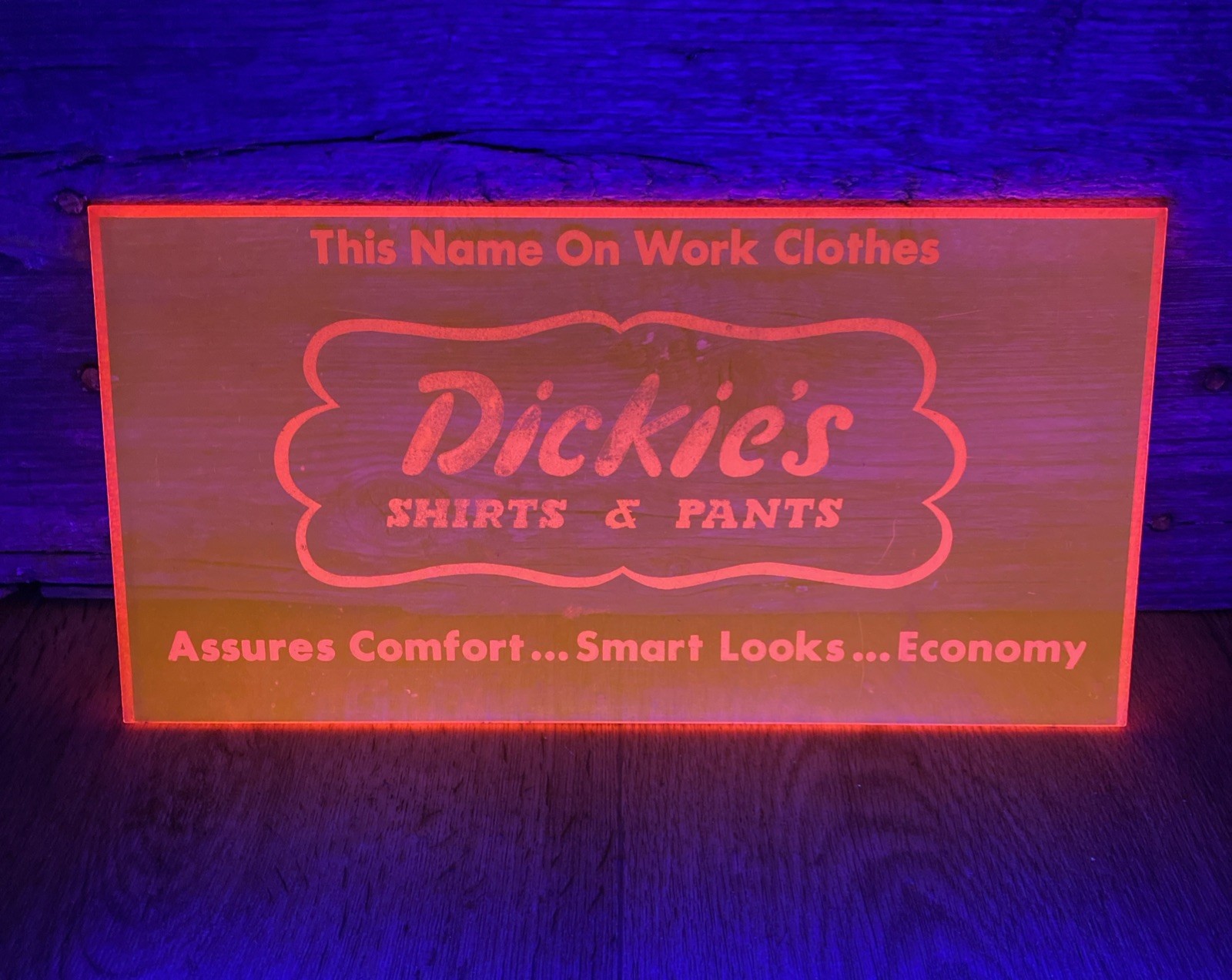 Vintage Dickies Store Display Hot Pink – Neon Comes Alive Using a Black Light